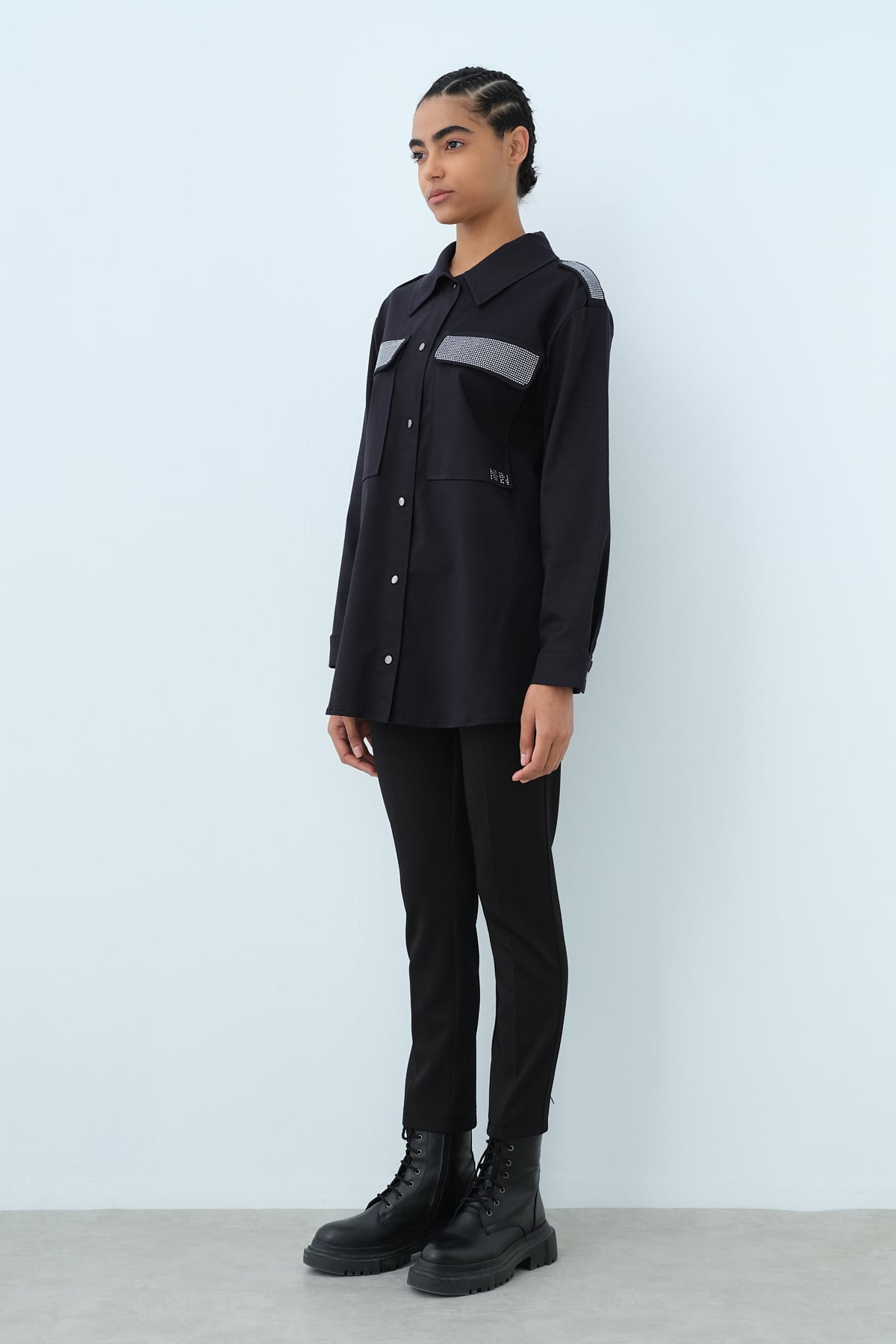 NİHAN Pants Nihan Basic Dar Paça Pantolon  Siyah_modest