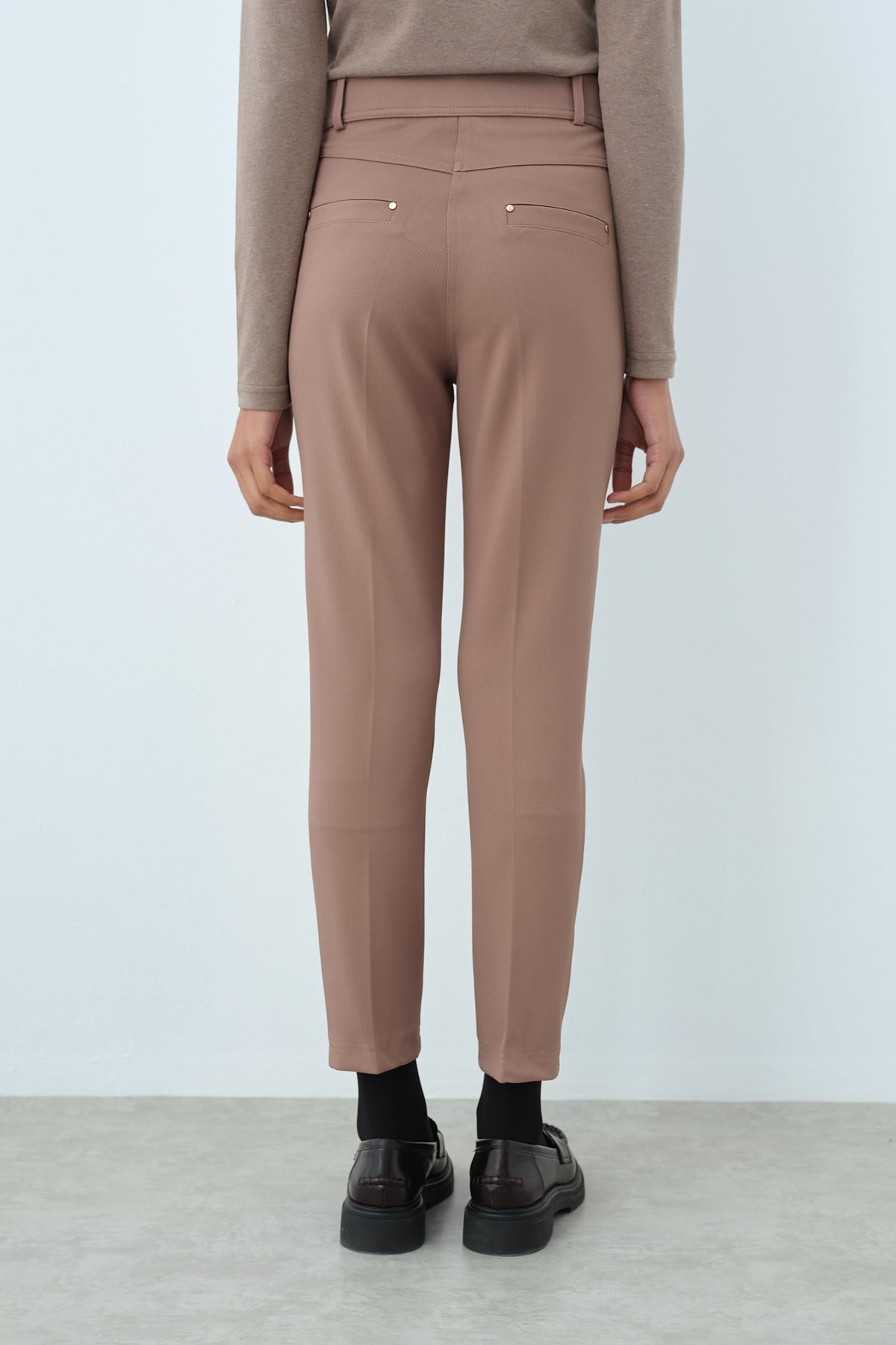 NİHAN Pants Nihan Basic Dar Paça Pantolon  Vizon_modest