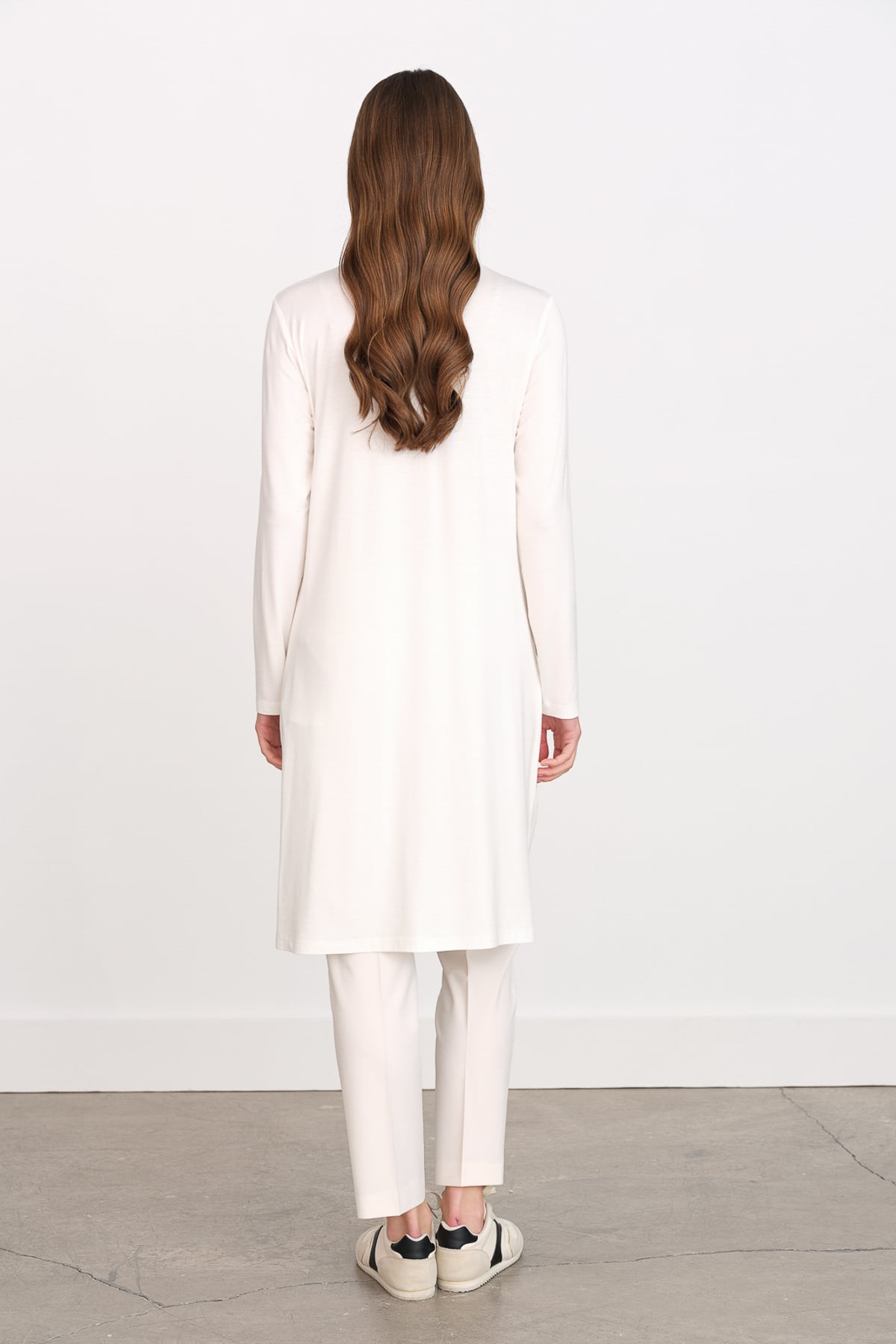 NİHAN Tunik Nihan Basic Penye Tunik  Ekru_modest