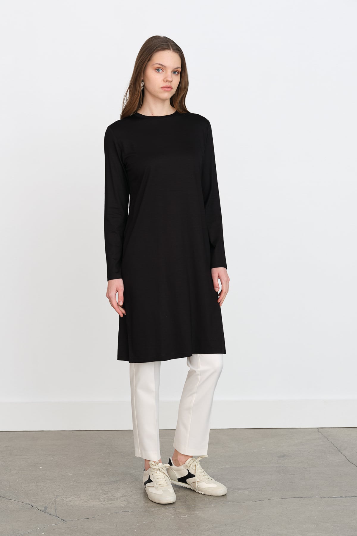 NİHAN Tunik Nihan Basic Penye Tunik  Siyah_modest