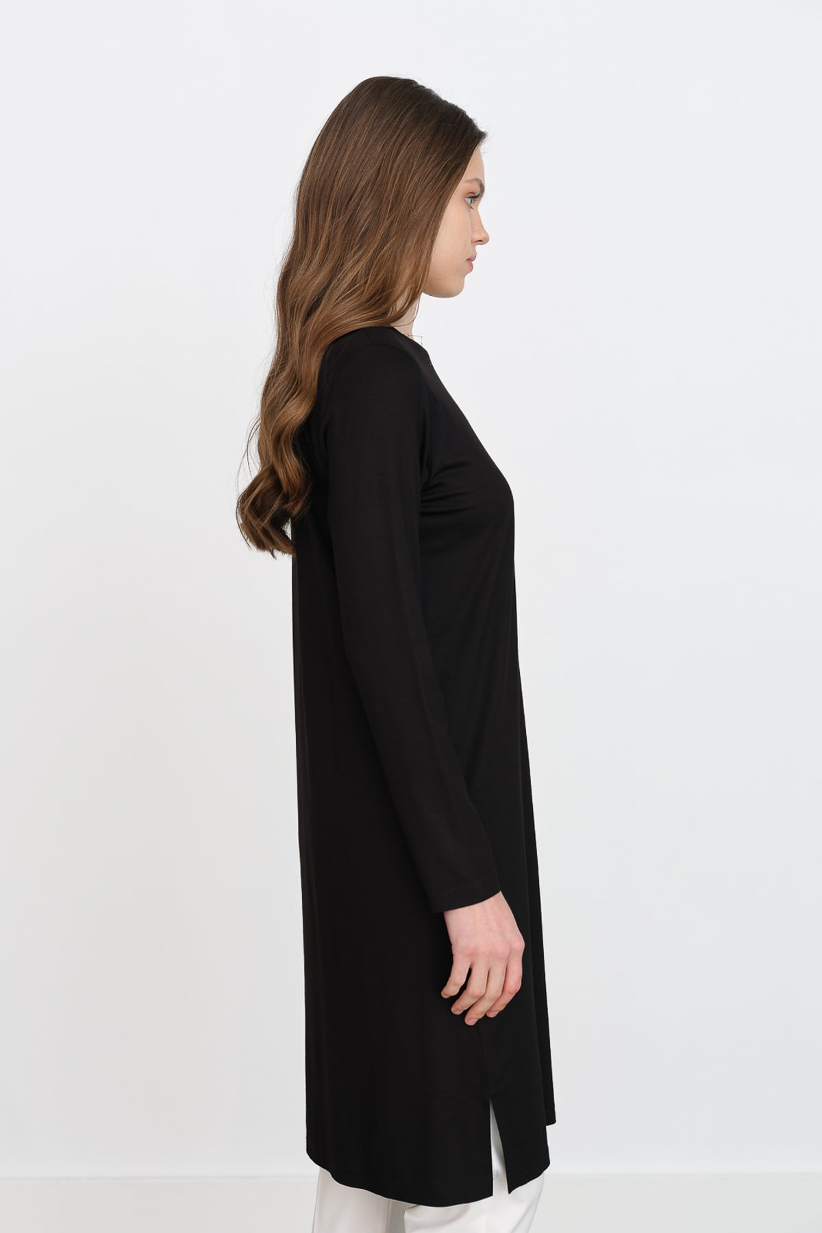 NİHAN Tunik Nihan Basic Penye Tunik  Siyah_modest