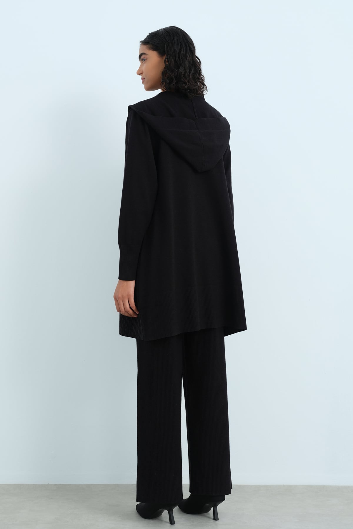 NİHAN Suits Nihan Basic Üçlü Triko Takım  Siyah_modest