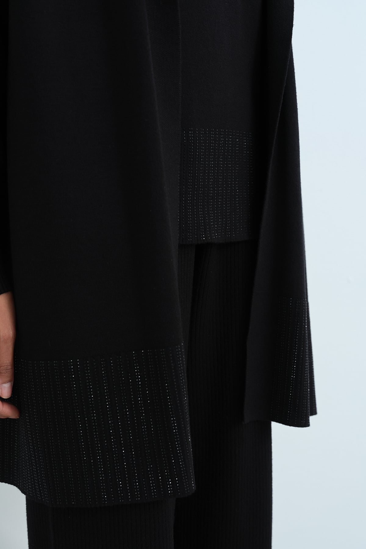 NİHAN Suits Nihan Basic Üçlü Triko Takım  Siyah_modest