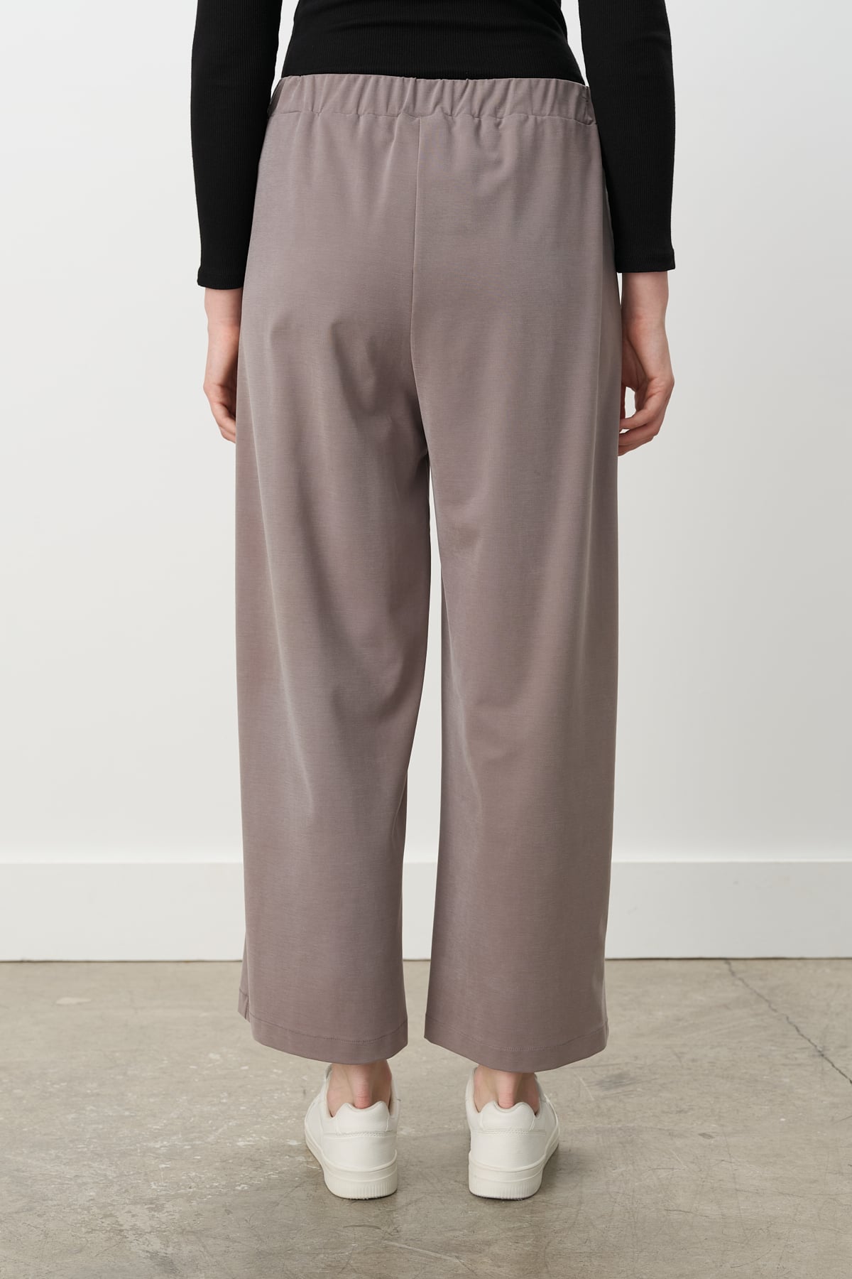 NİHAN Pants Nihan Beli Lastikli Bol Paça Pantolon  Gri_modest