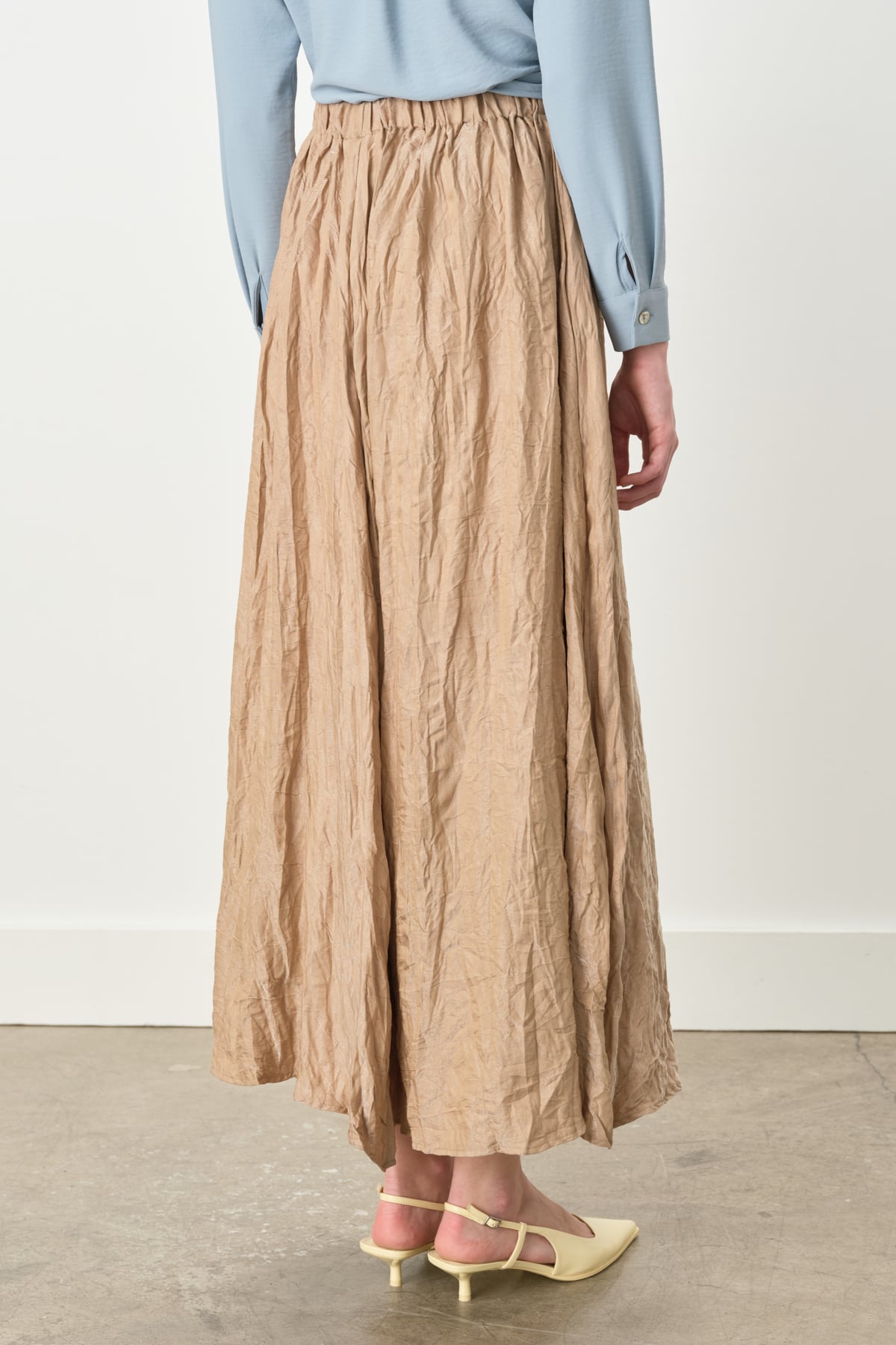 NİHAN Skirt Nihan Beli Lastikli Crash Etek  Camel_modest