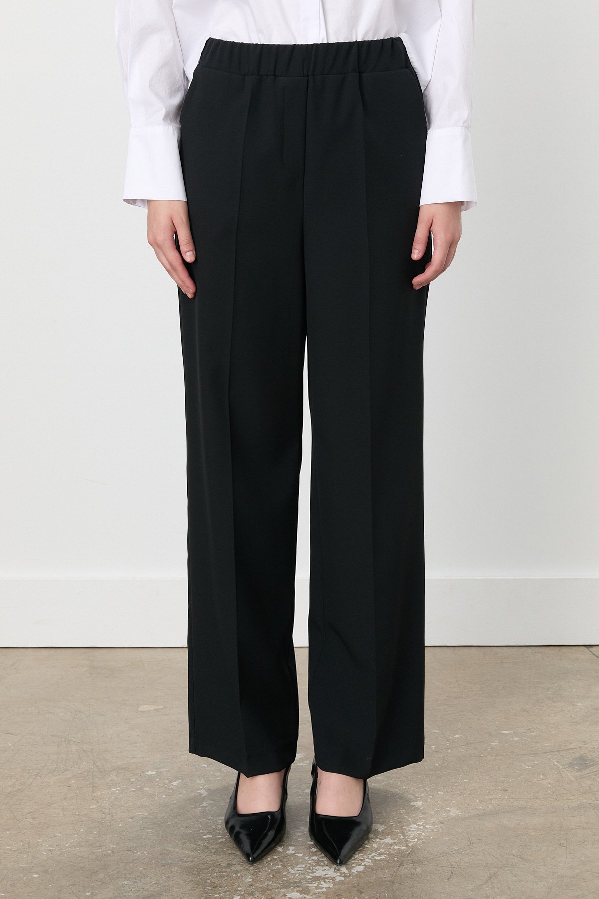 NİHAN Pants Nihan Beli Lastikli Yüksek Bel Pantolon  Siyah_modest