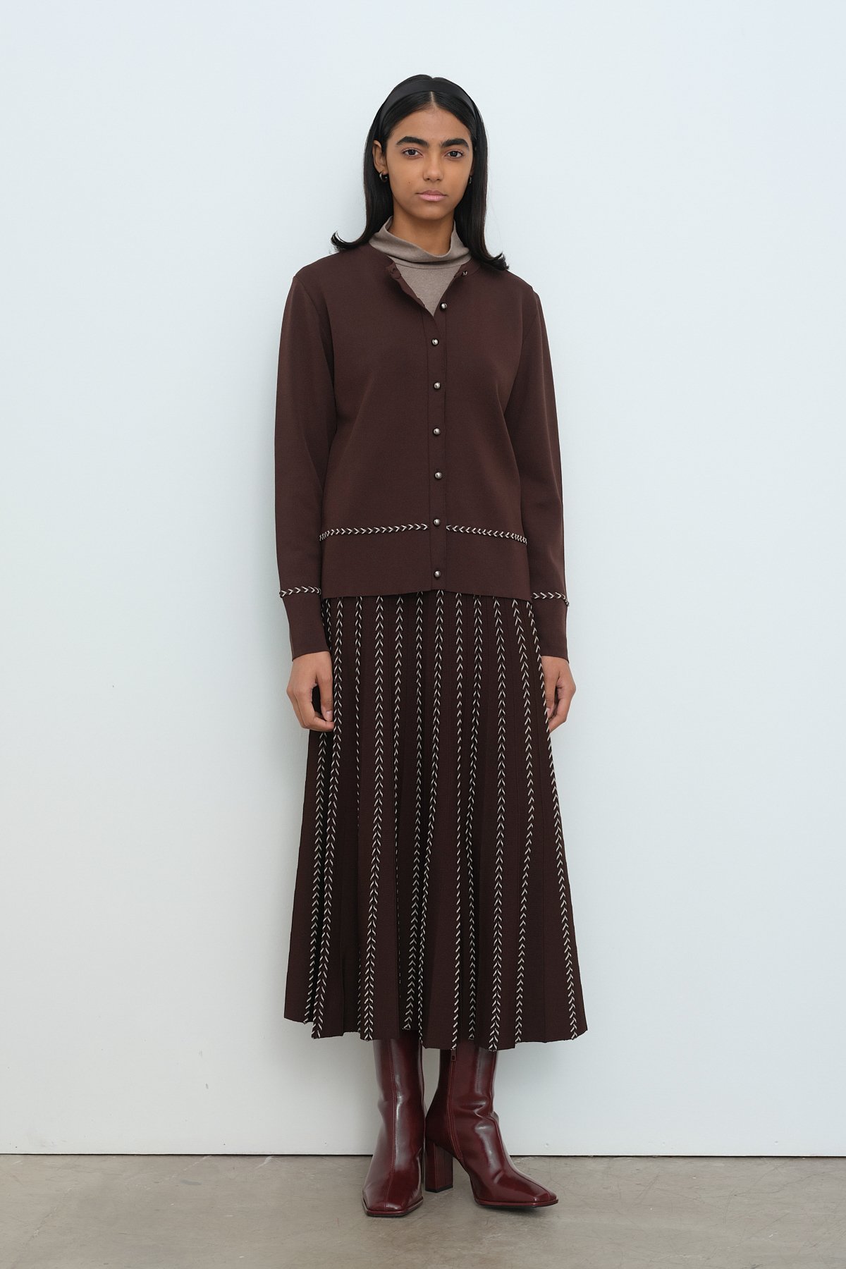 NİHAN Cardigan Nihan Blazer Triko Hırka  Kahve_modest