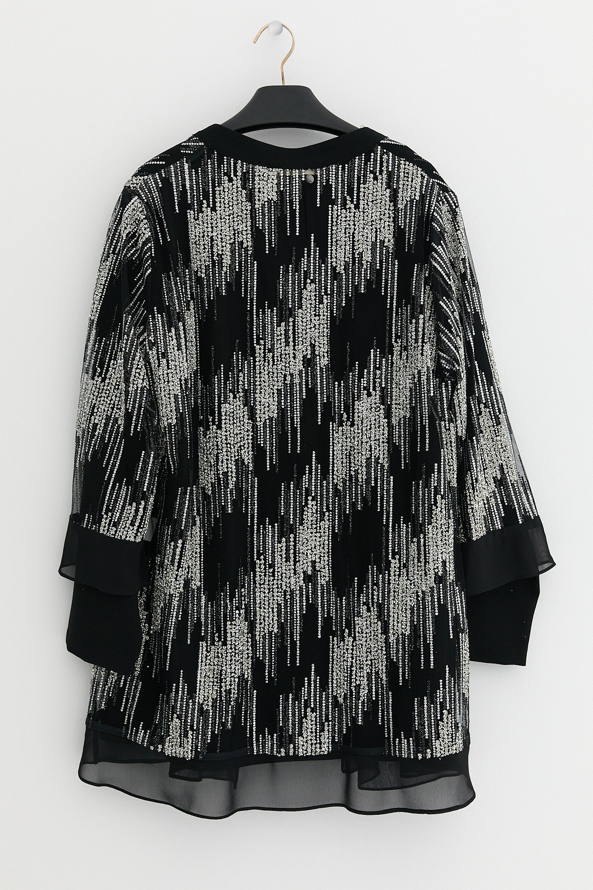 NİHAN Takım Nihan Büyük Beden Taşlı Pantolon Bluz Ceket Takım  Siyah_modest