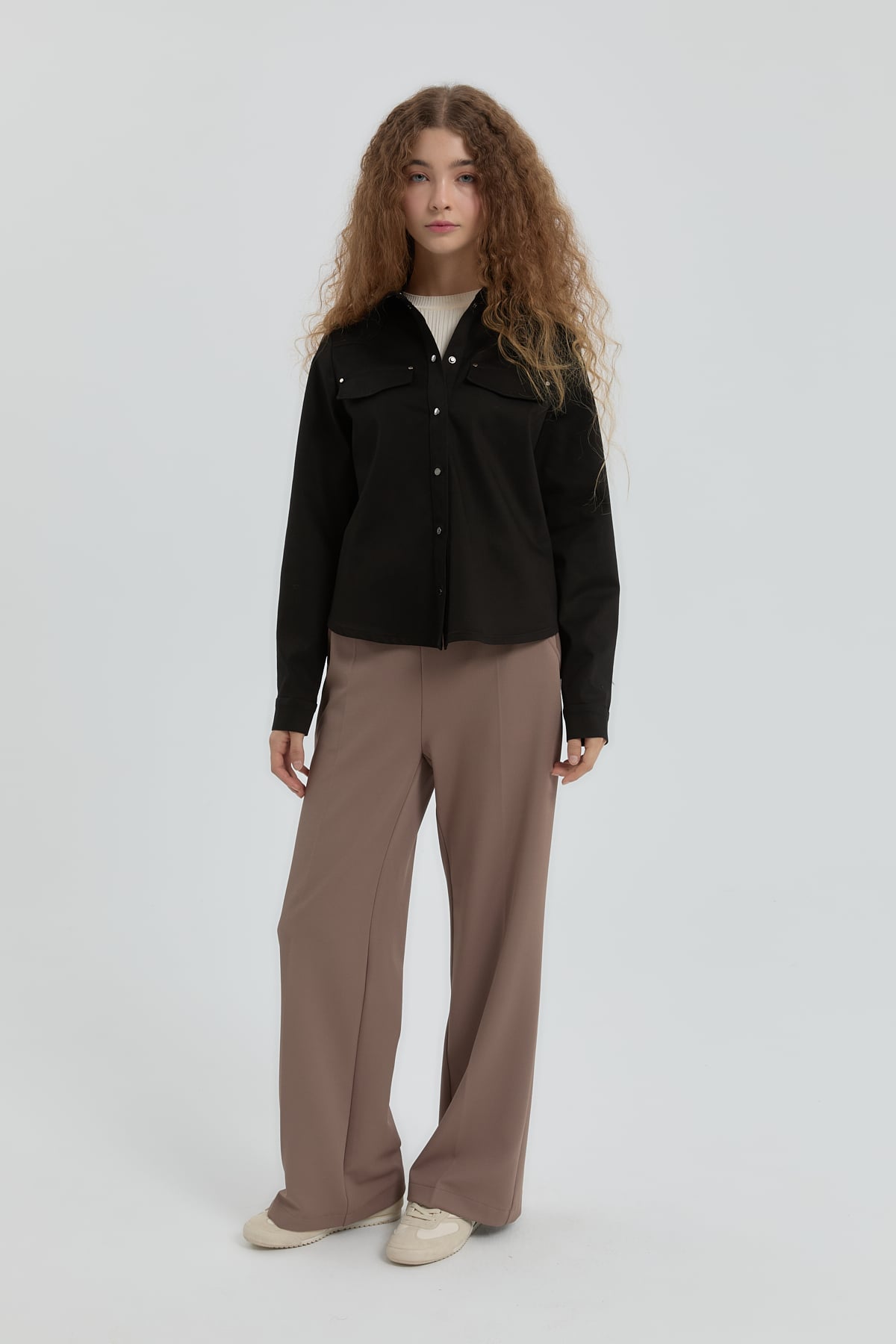 NİHAN Shirts Nihan Cep Detaylı Gömlek  Siyah_modest