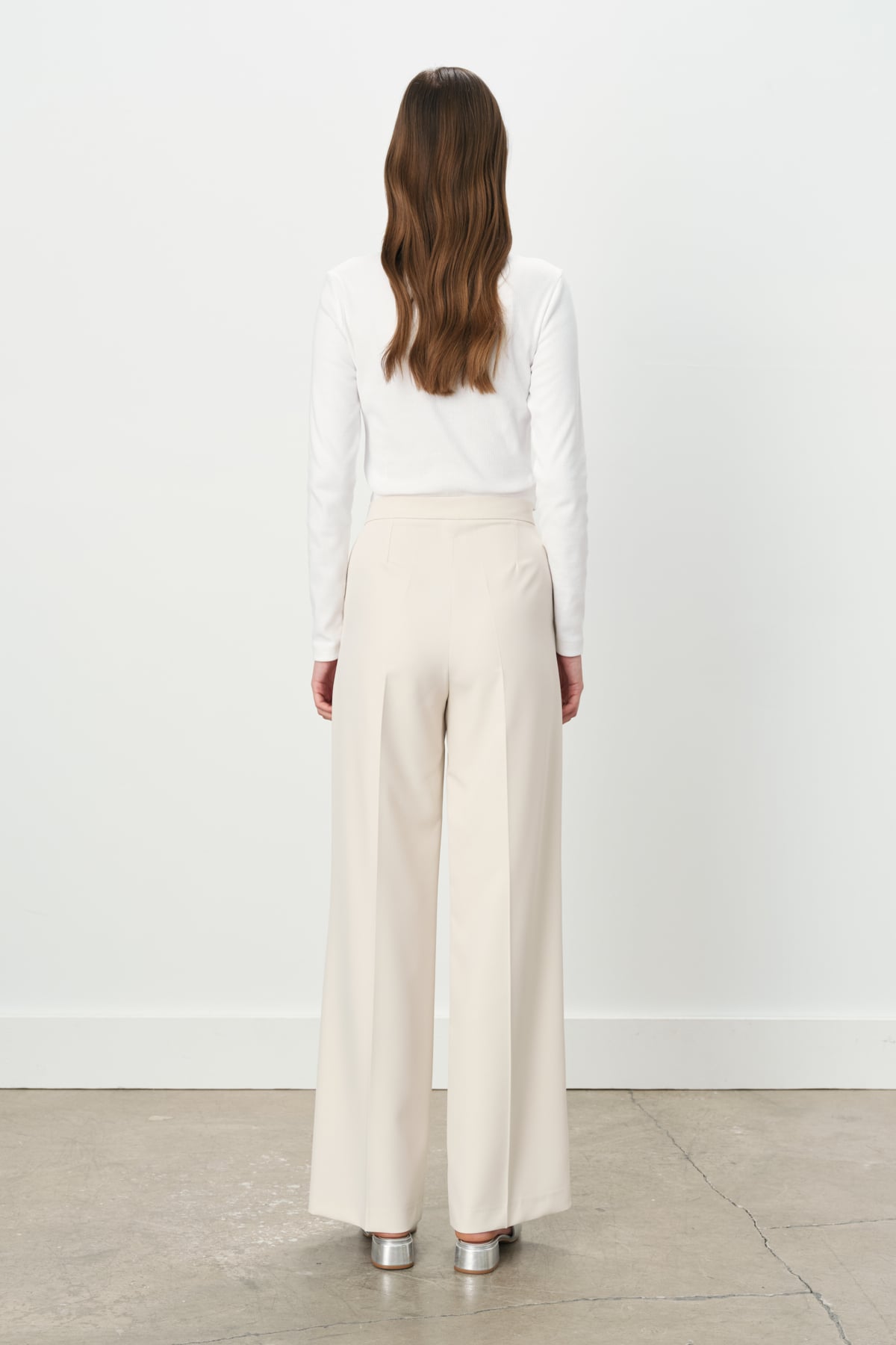 NİHAN Pants Nihan Çift Pileli Palazzo Pantolon  Taş_modest