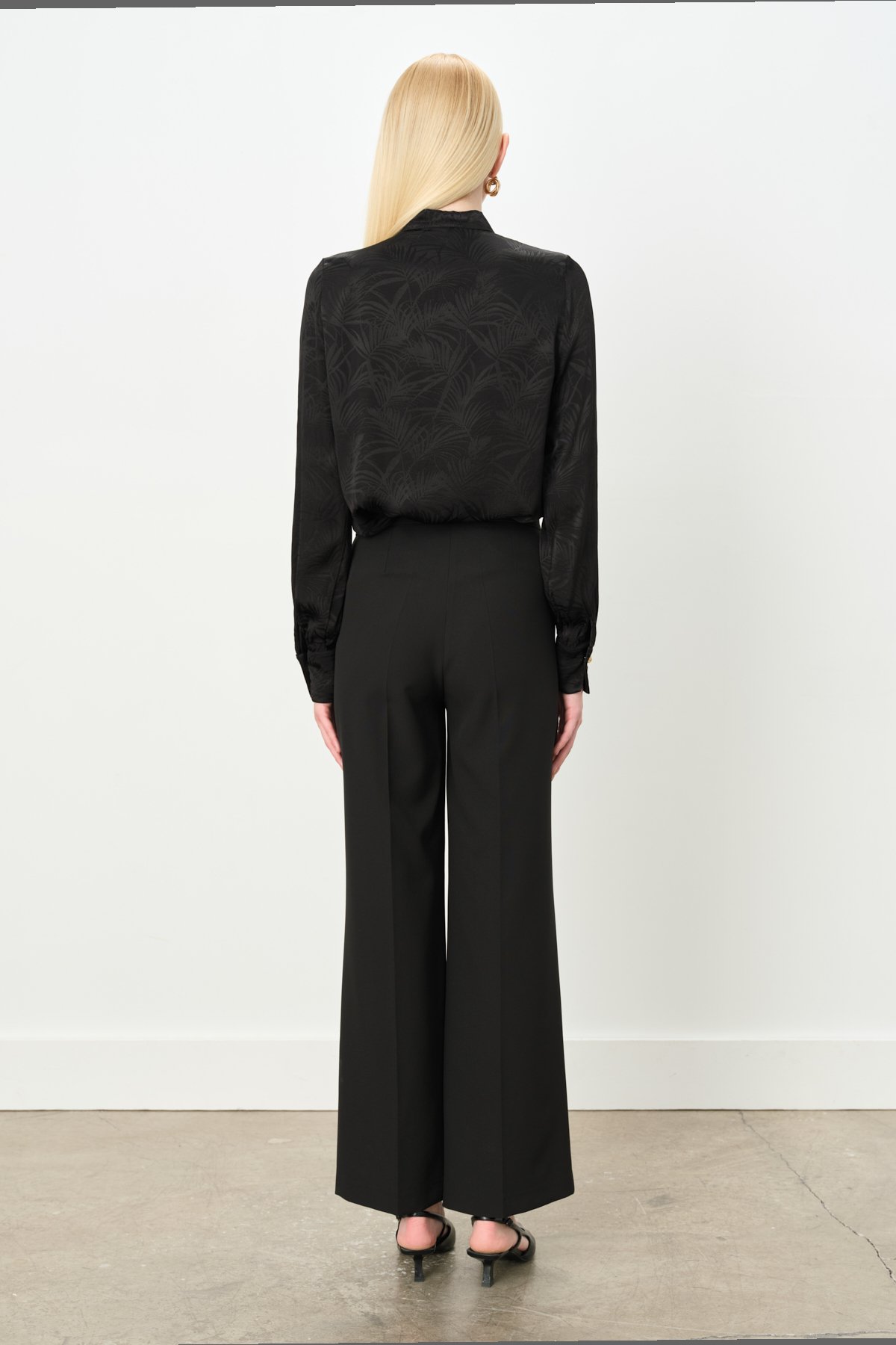 NİHAN Pants Nihan Çift Pileli Palazzo Pantolon  Siyah_modest