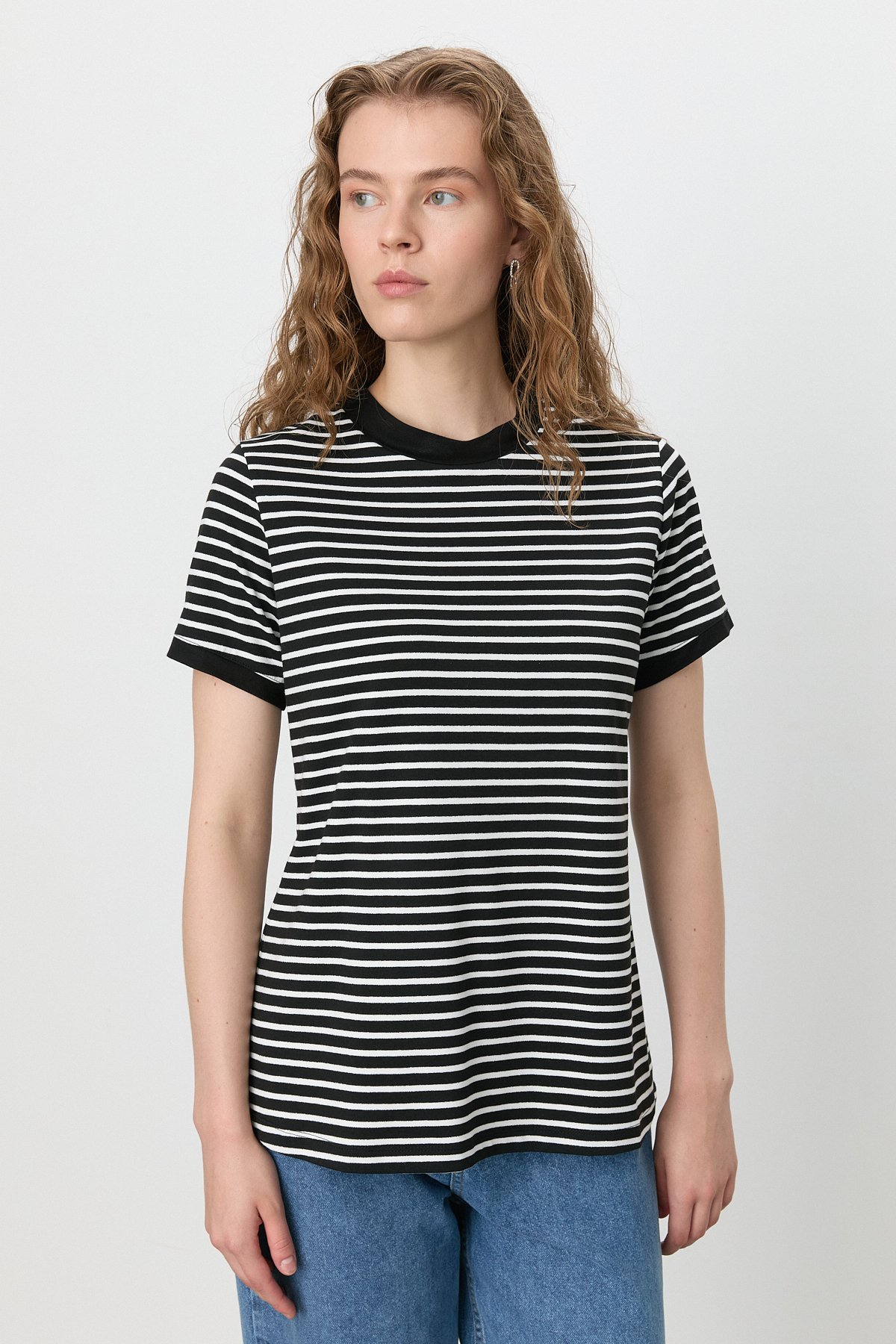 NİHAN T-Shirt Nihan Çizgili T-Shirt  Siyah_modest