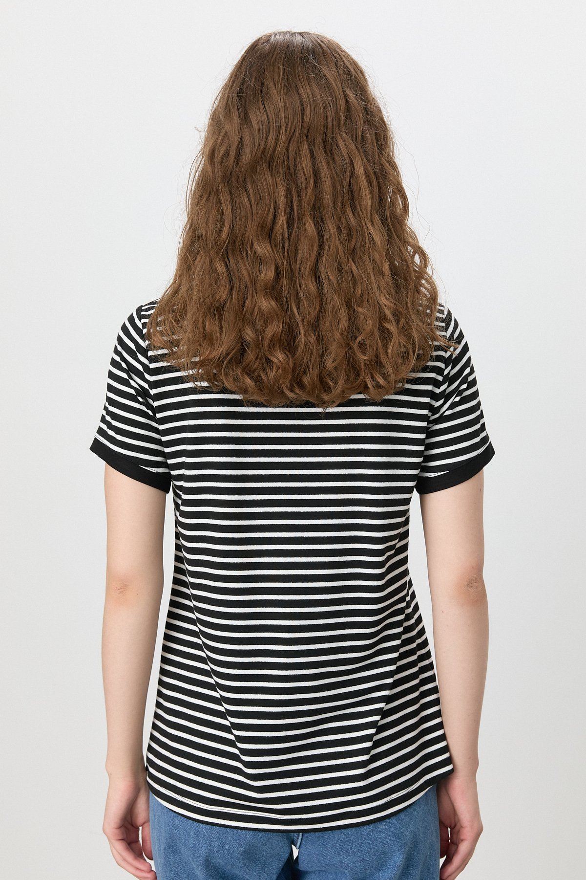 NİHAN T-Shirt Nihan Çizgili T-Shirt  Siyah_modest