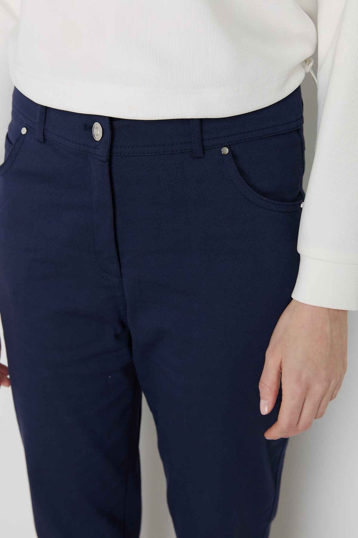 NİHAN Pantolon Nihan Dar Paça Kanvas Pantolon  Lacivert_modest