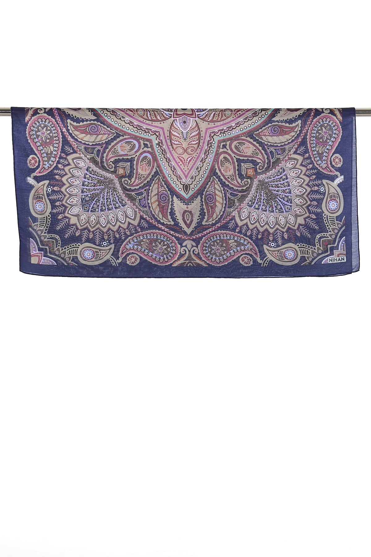 NİHAN Scarfs Nihan Desenli Soft Eşarp  Mor_modest