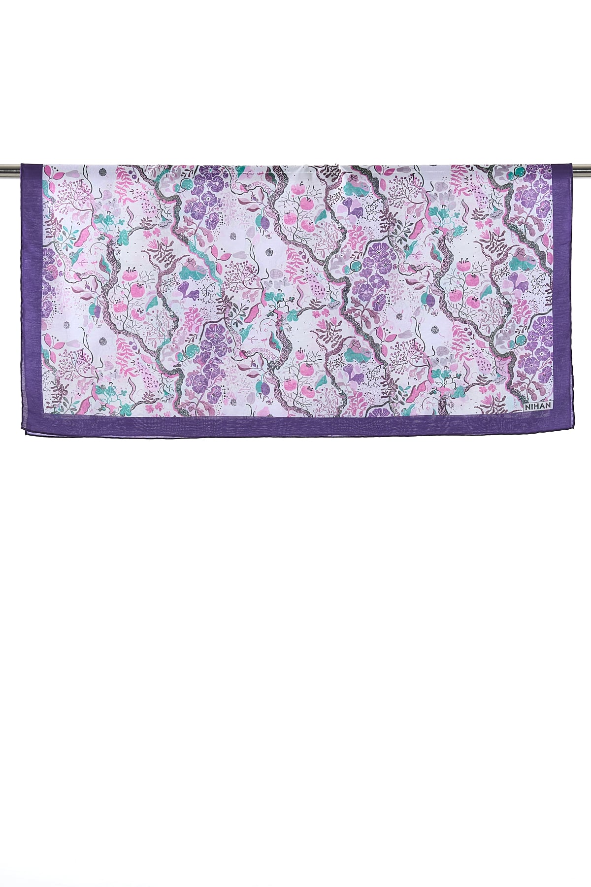 NİHAN Scarfs Nihan Desenli Soft Eşarp  Mor_modest
