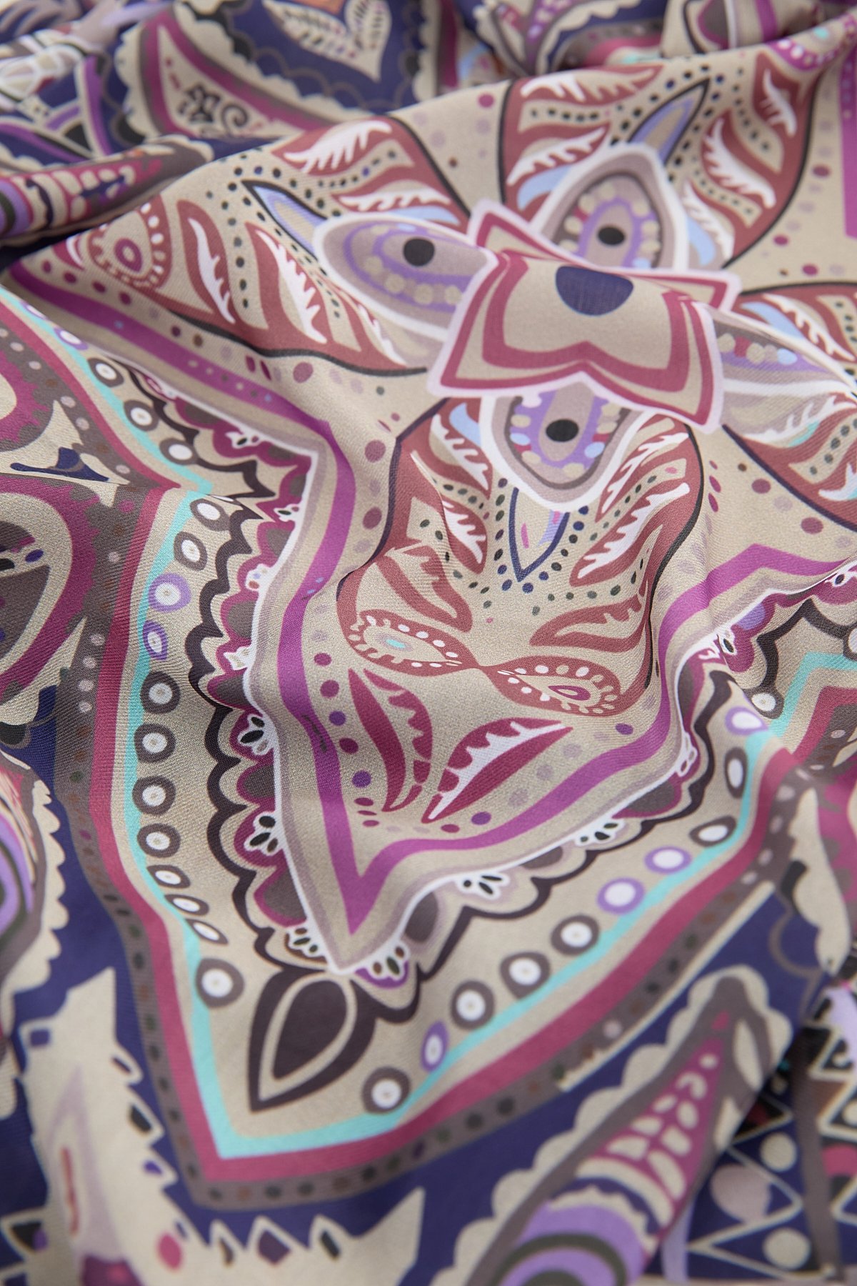 NİHAN Scarfs Nihan Desenli Soft Eşarp  Mor_modest