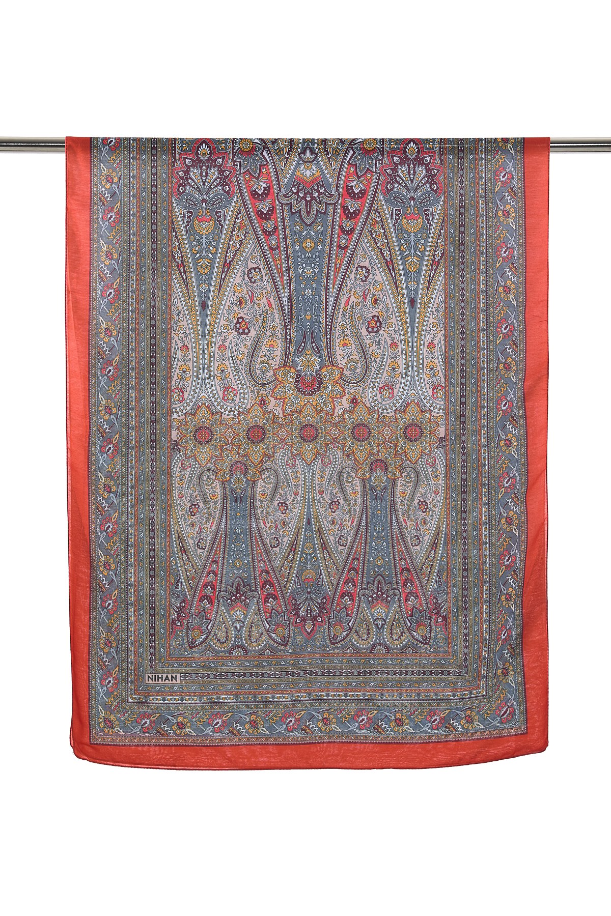 NİHAN Stil Şal Nihan Desenli Soft Şal  Turuncu_modest