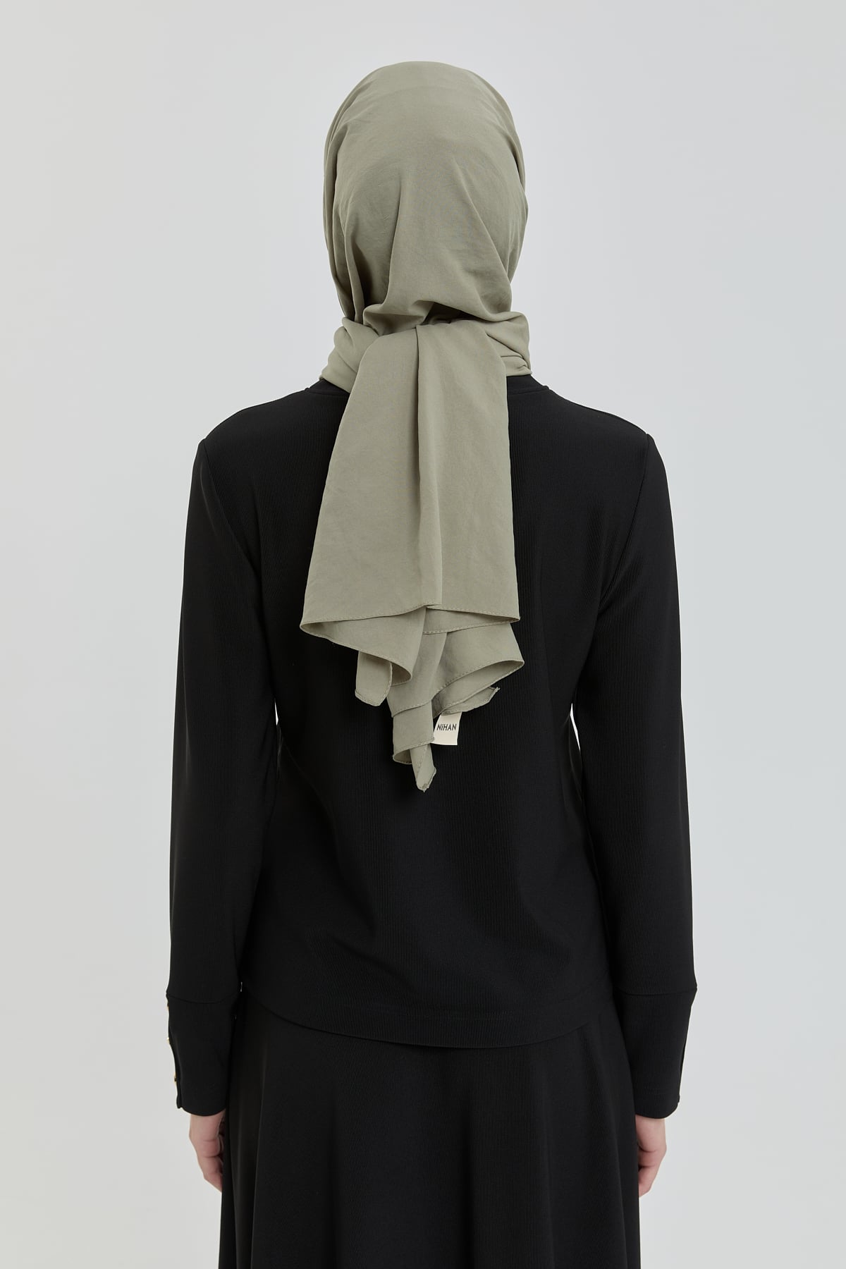 NİHAN Blouse Nihan Dik Yaka Örme Basic Bluz  Siyah_modest