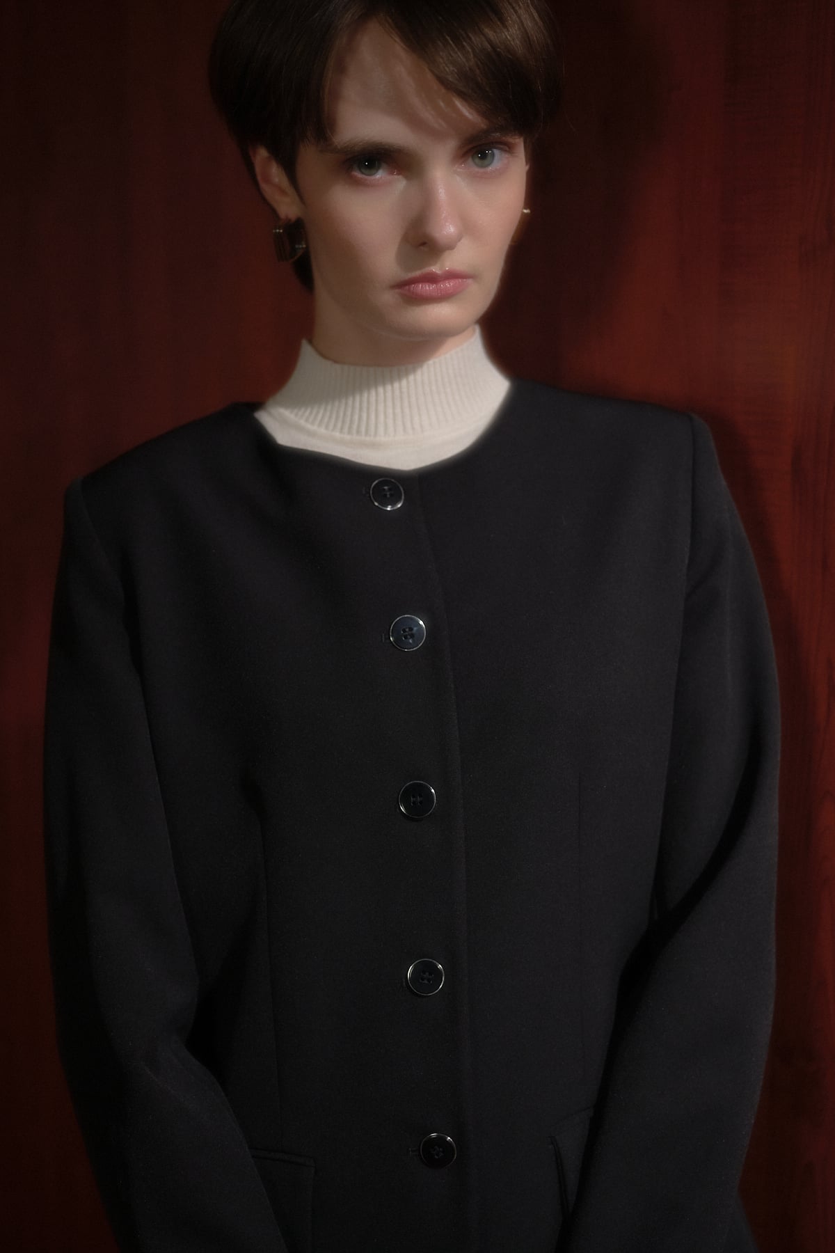 NİHAN Jacket Nihan Düğmeli Klasik Ceket  Siyah_modest
