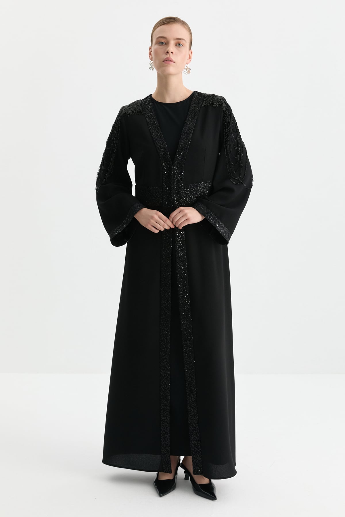 NİHAN Kaftan Takım Nihan Elbiseli Kaftan  Siyah_modest