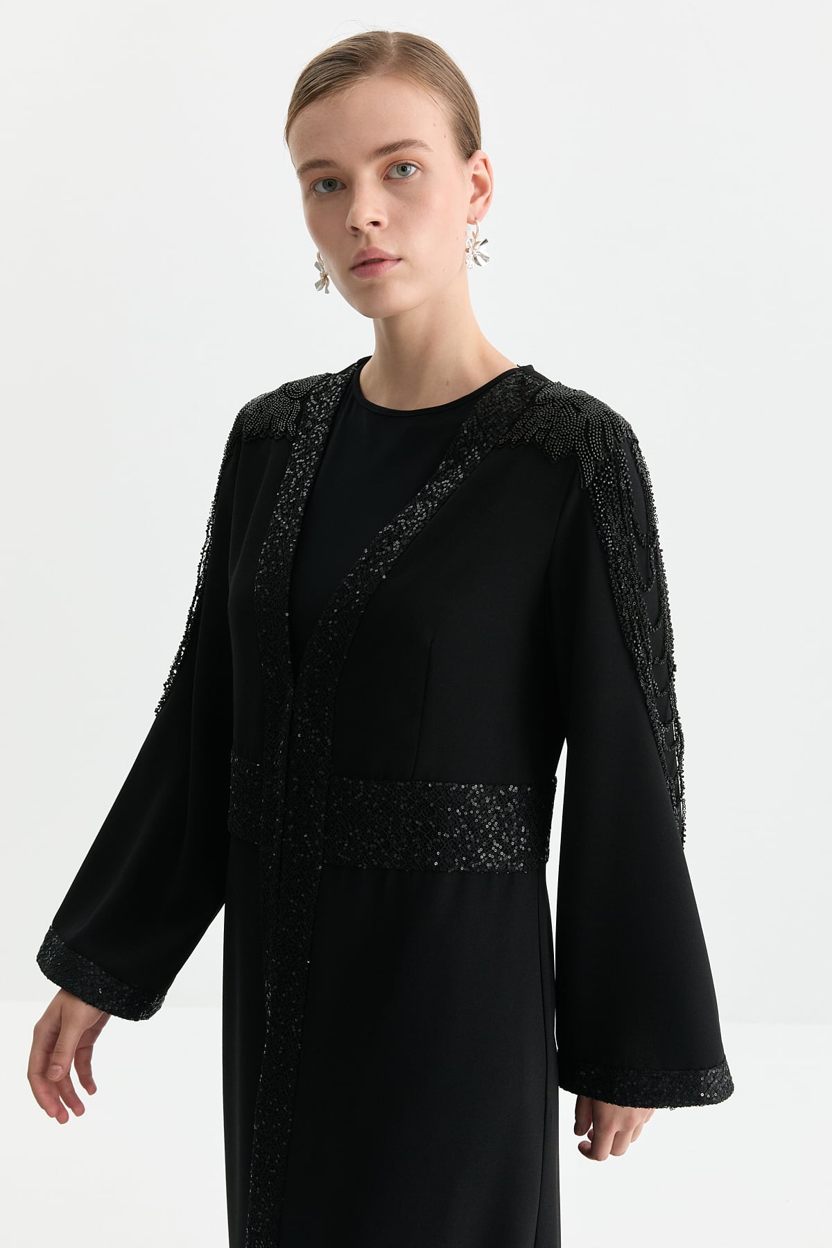 NİHAN Kaftan Takım Nihan Elbiseli Kaftan  Siyah_modest
