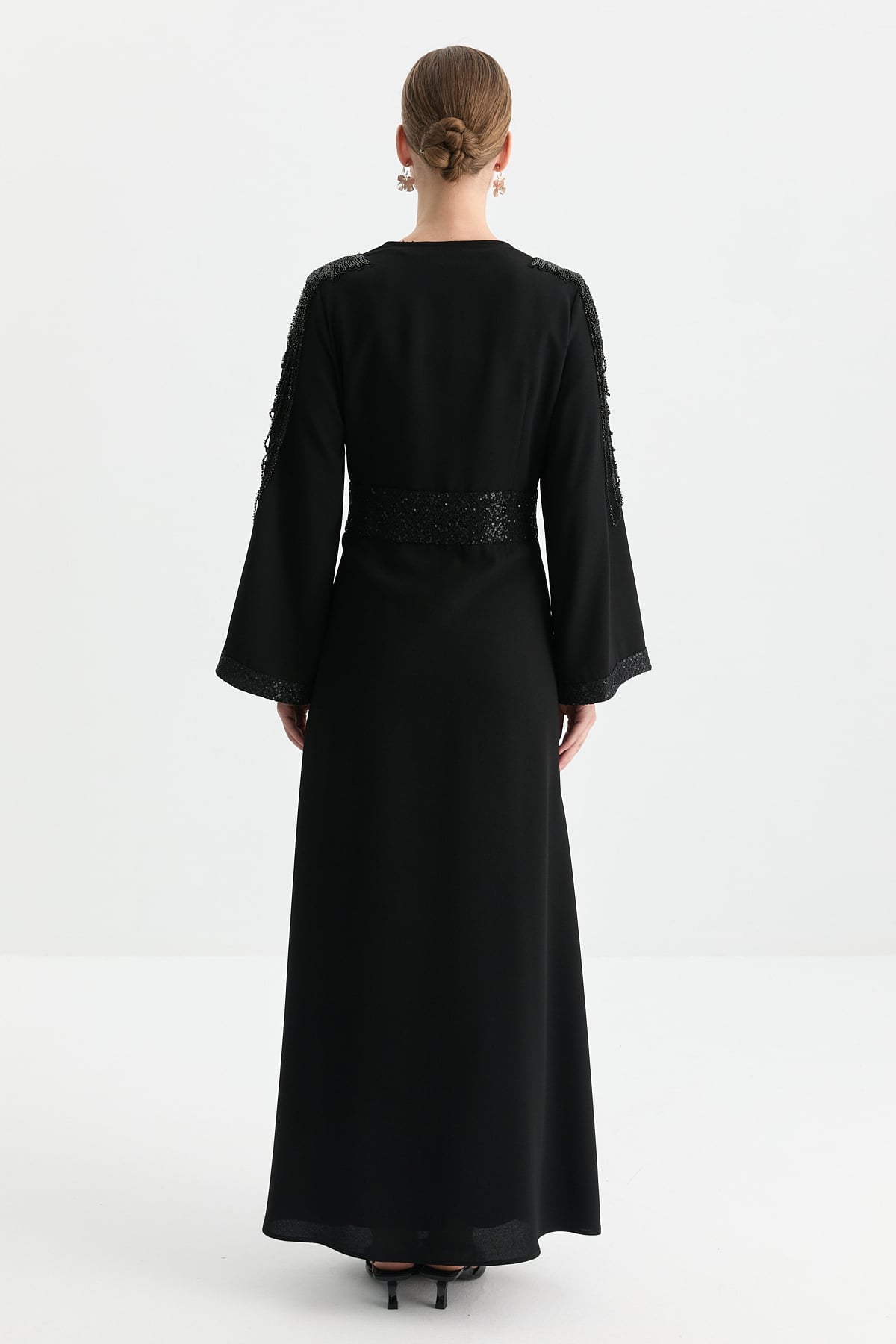 NİHAN Kaftan Takım Nihan Elbiseli Kaftan  Siyah_modest