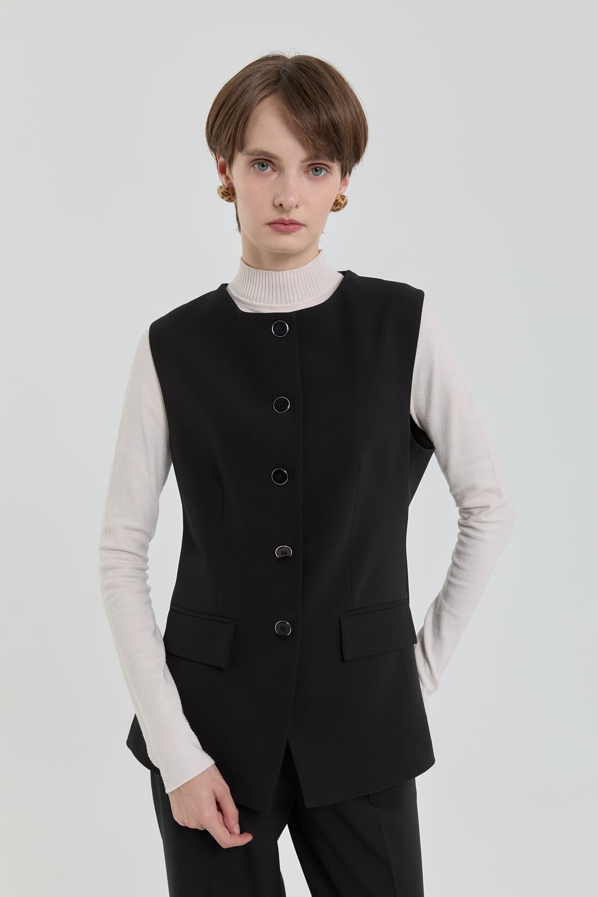 NİHAN Vest Nihan Fit Klasik Yelek  Siyah_modest
