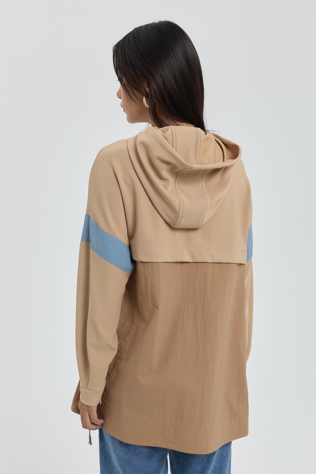 NİHAN Sweat Nihan Garnili Kapşonlu Sweat  Camel_modest