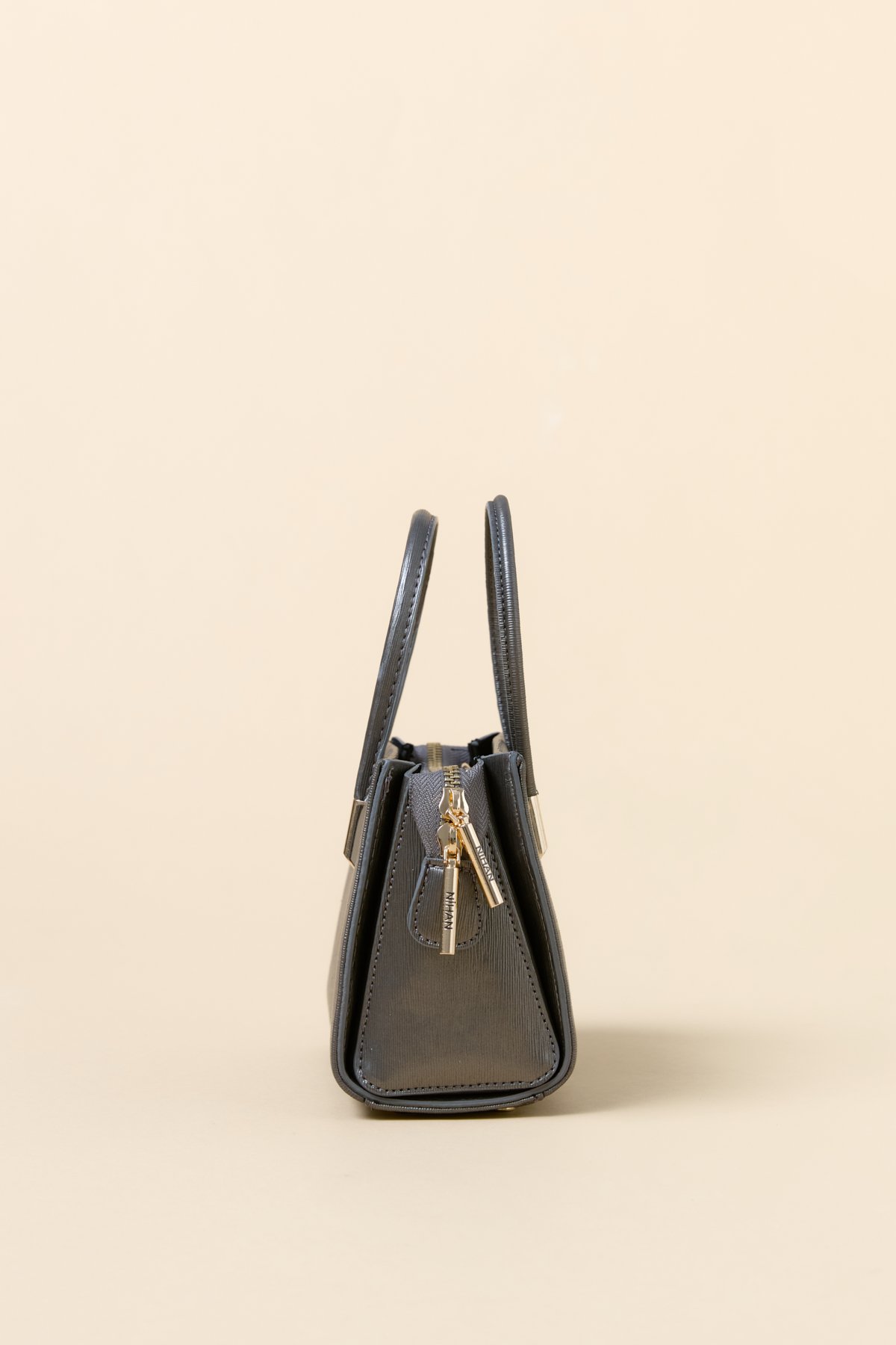 NİHAN Bags Nihan Gold Detaylı Satchel Çanta  Antrasit_modest