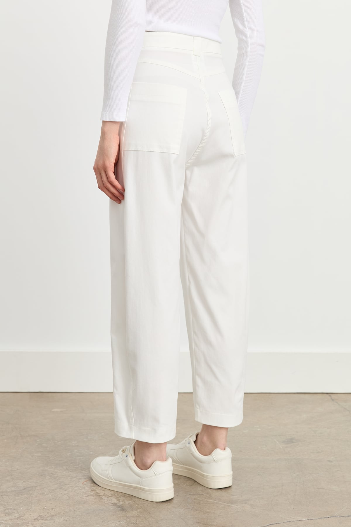 NİHAN Pants Nihan Havuç Kanvas Pantolon  Ekru_modest