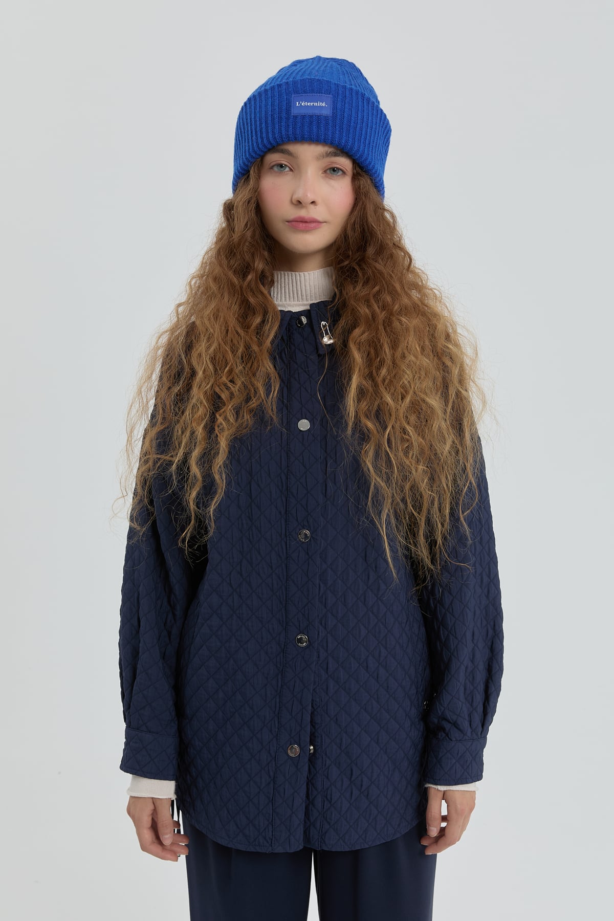 NİHAN Jacket Nihan İnce Kapitone Ceket  Lacivert_modest