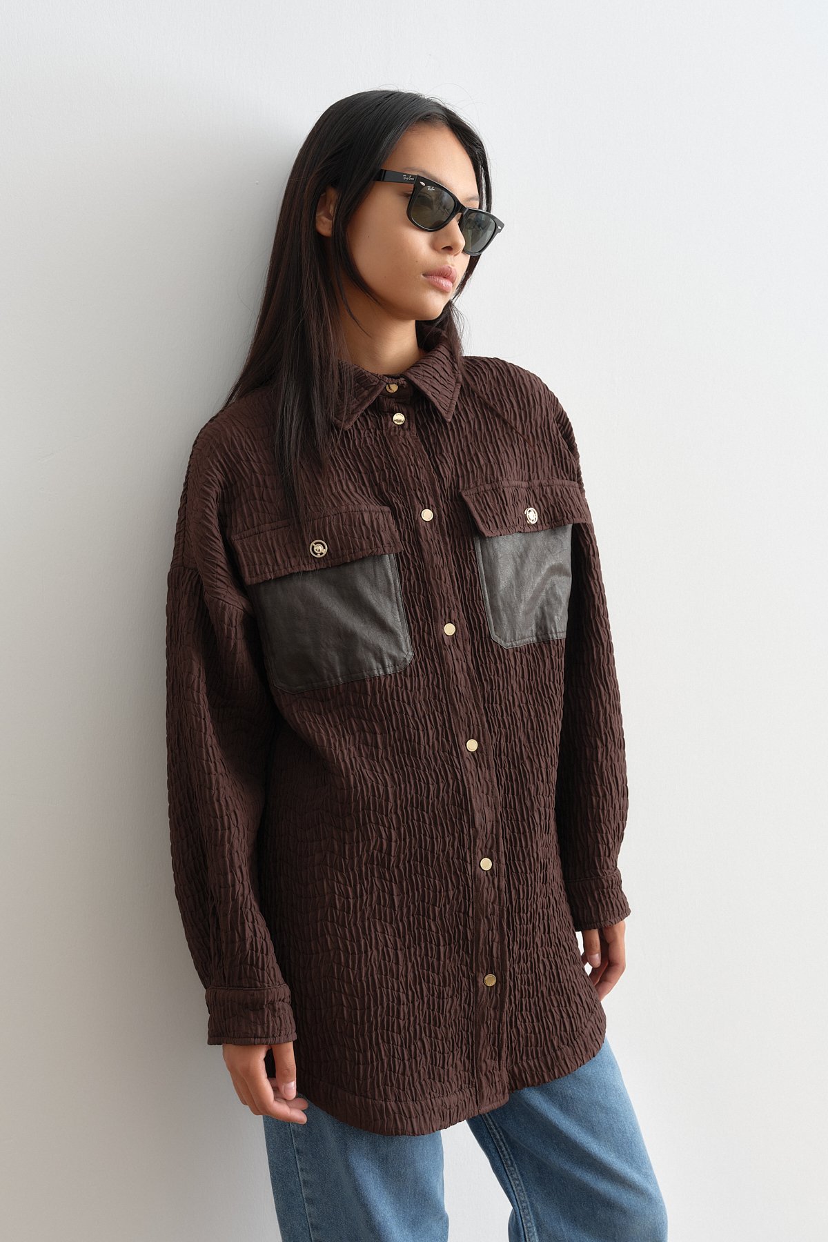 NİHAN Jacket Nihan İnce Kapitone Cep Detaylı Ceket  Kahve_modest