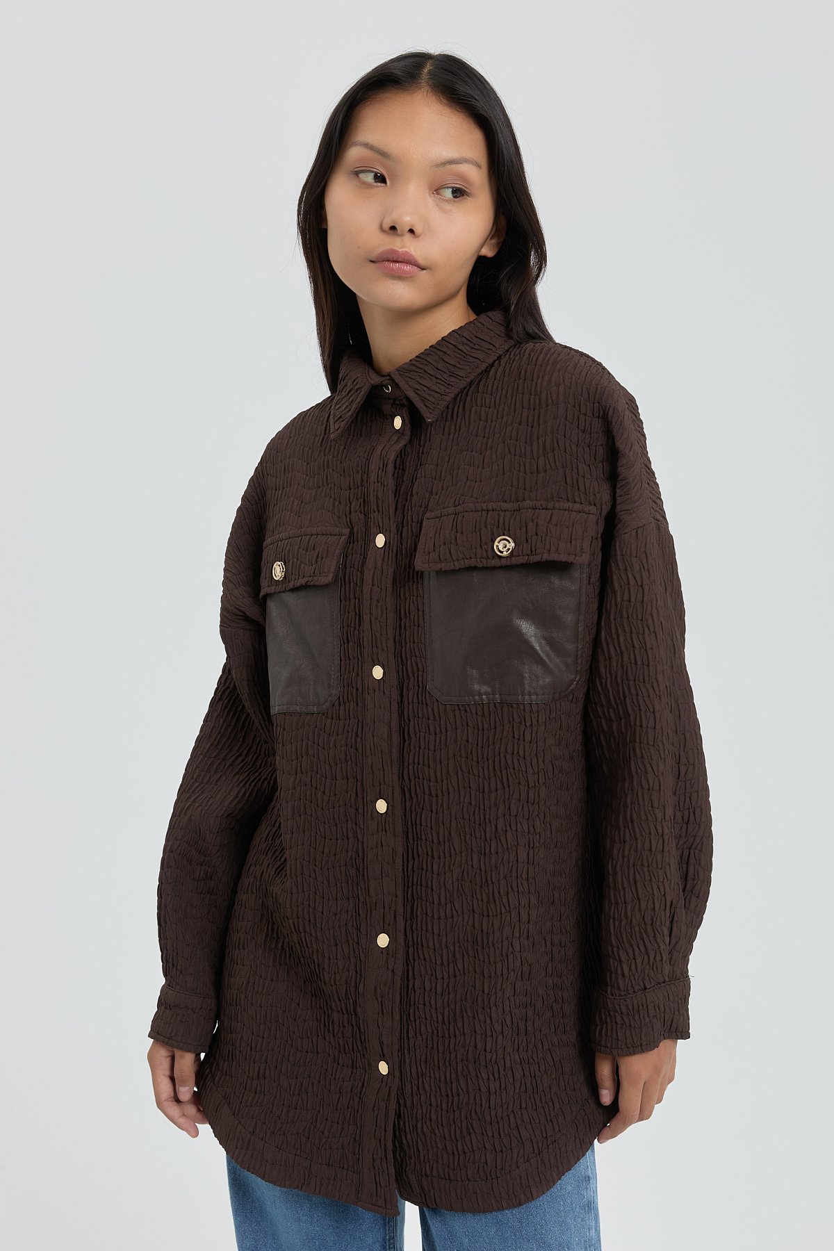 NİHAN Jacket Nihan İnce Kapitone Cep Detaylı Ceket  Kahve_modest