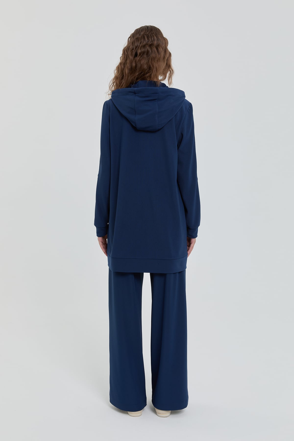 NİHAN Takım Nihan İnce Kapitone Garnili Örme Pantolon Tunik Takım  Lacivert_modest