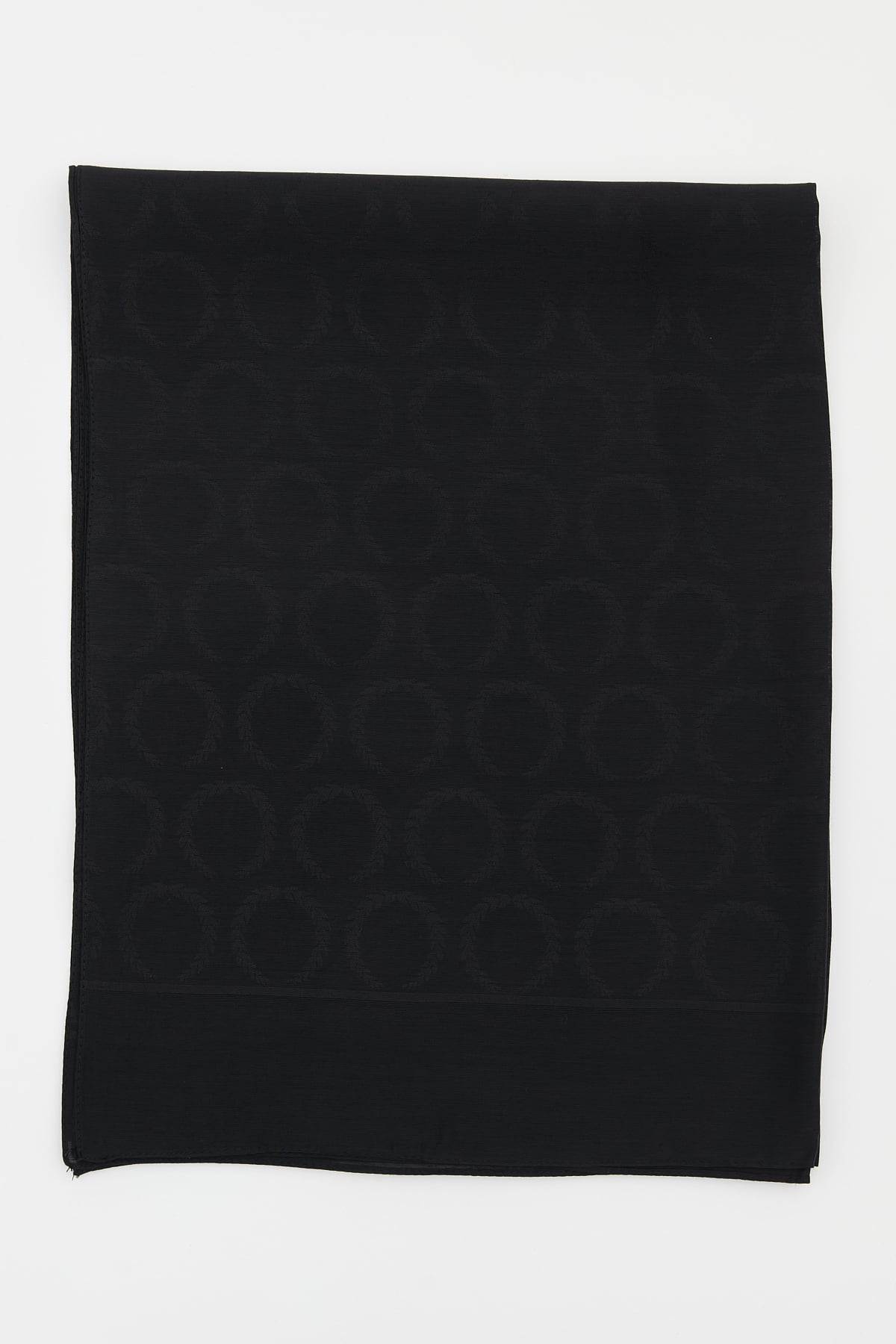 NİHAN Silk Shawl Nihan İpek Yün Başak Desen Şal  Siyah_modest