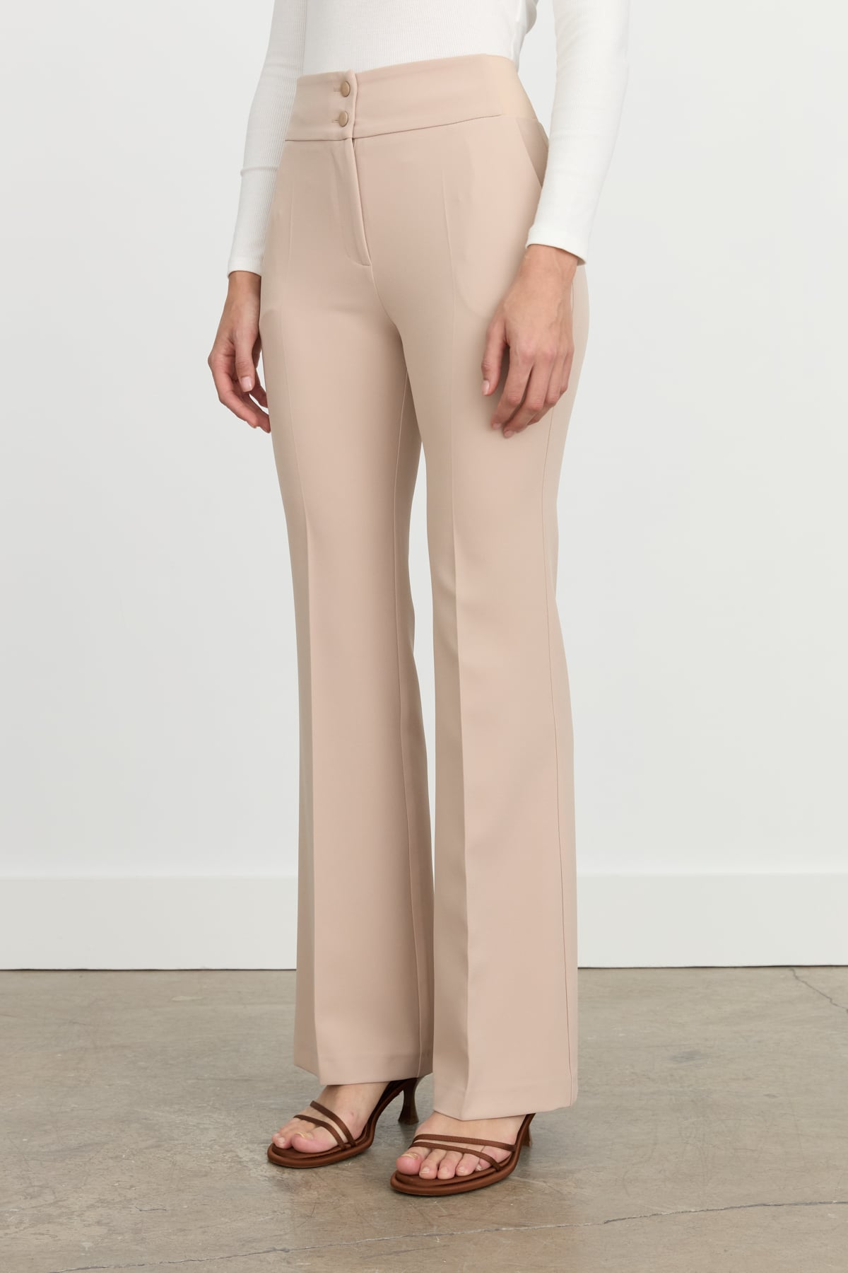NİHAN Pants Nihan İspanyol Paça Pantolon  Taş_modest