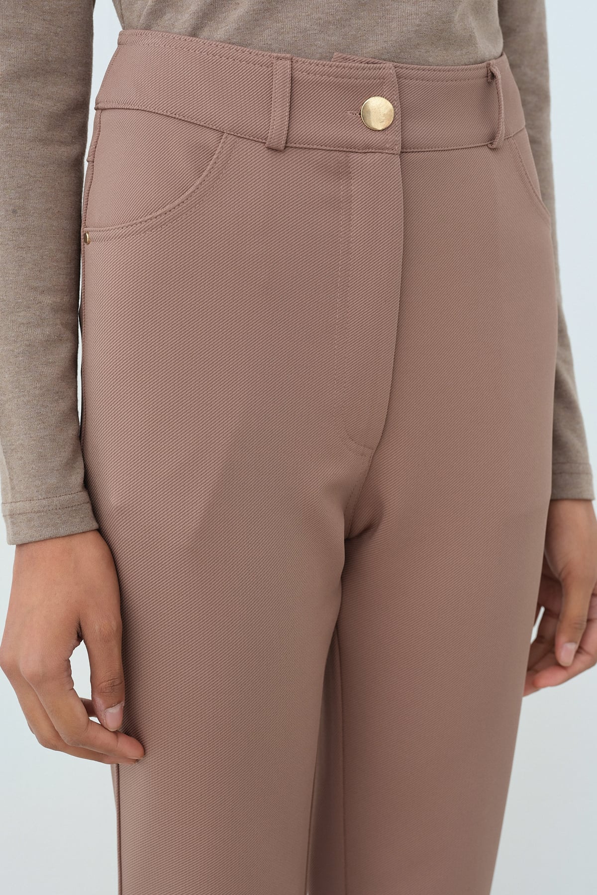 NİHAN Pants Nihan İspanyol Paça Pantolon  Vizon_modest