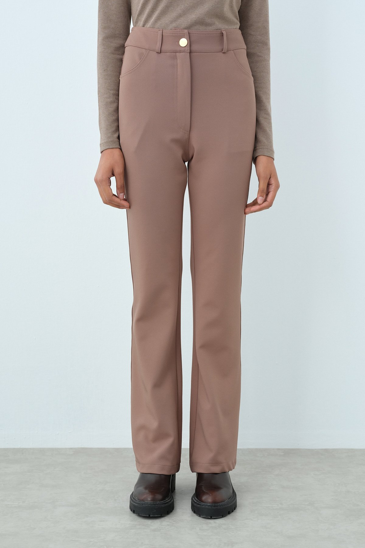 NİHAN Pants Nihan İspanyol Paça Pantolon  Vizon_modest