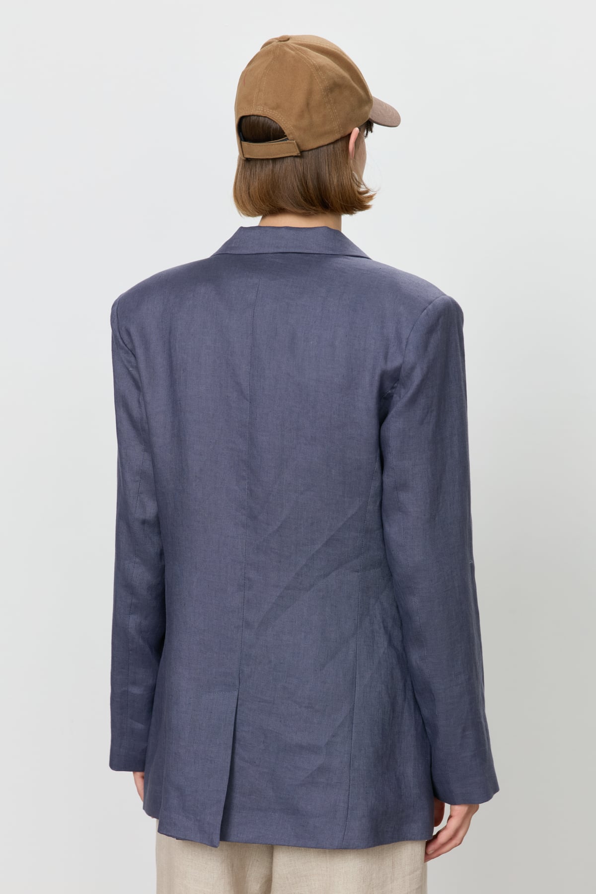 NİHAN Ceket Nihan Keten Blazer Ceket  İndigo_modest