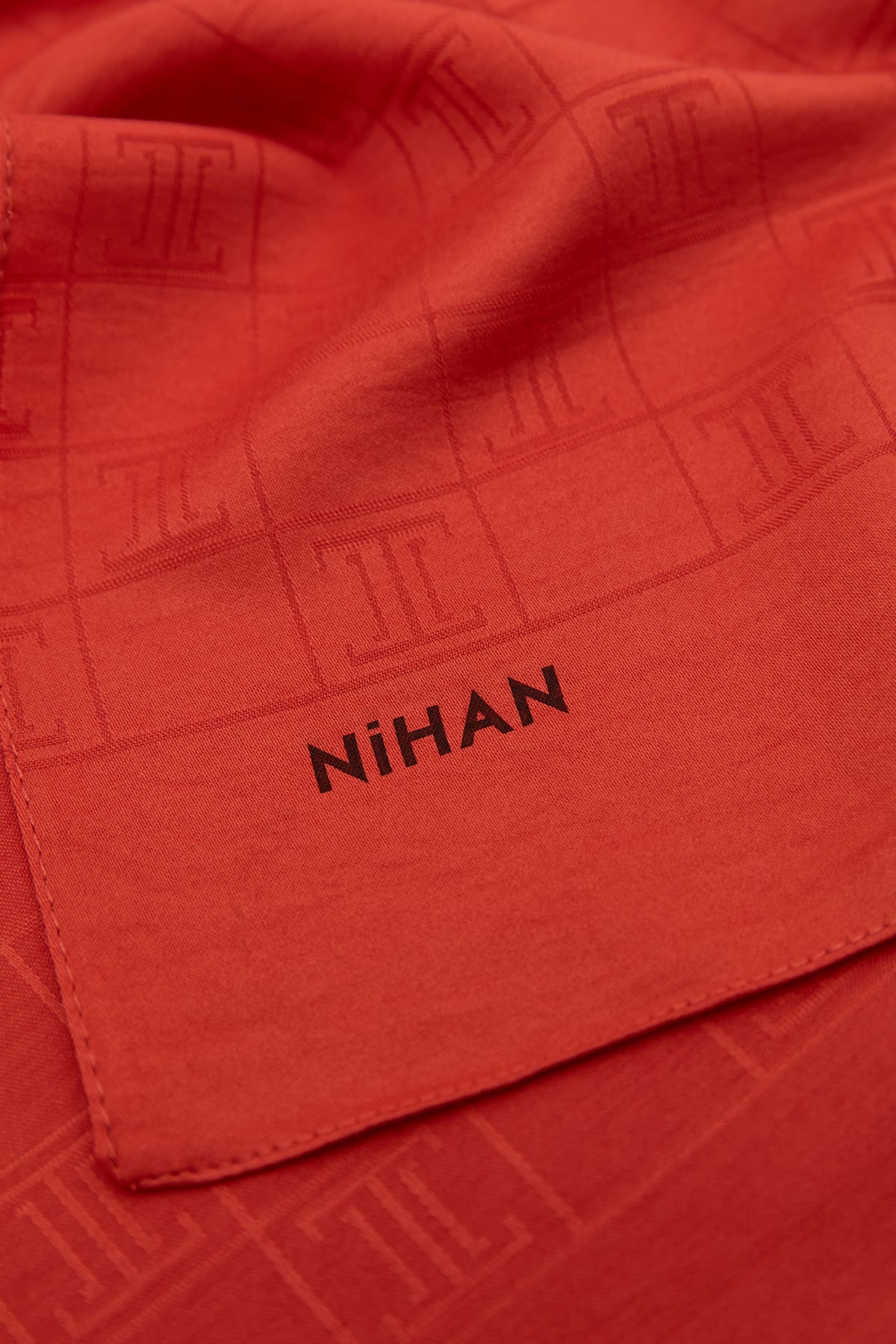 NİHAN Stil Şal Nihan Logo Desen Şal  Kiremit_modest
