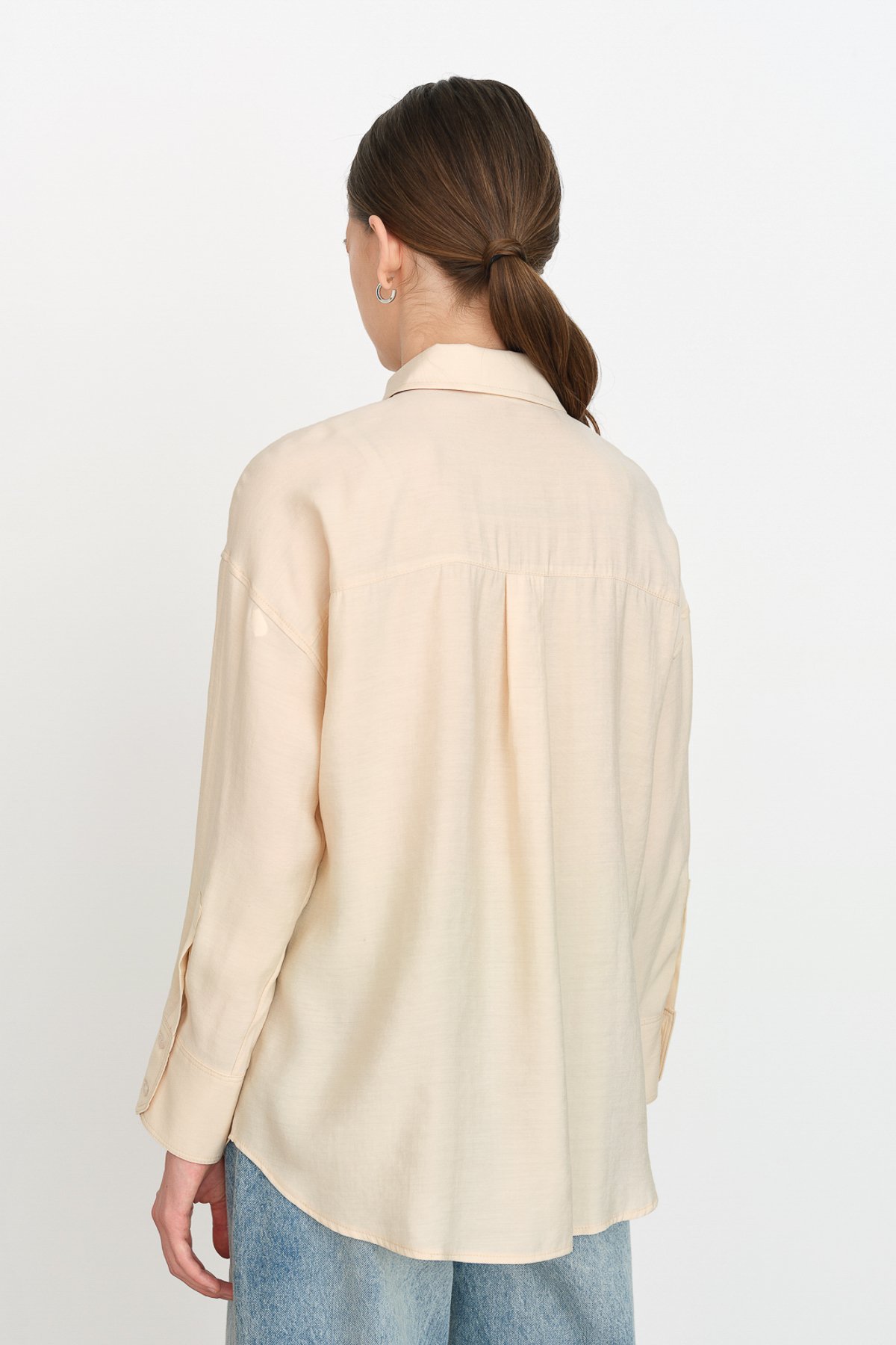 NİHAN Shirts Nihan Modal Basic Gömlek  Krem_modest