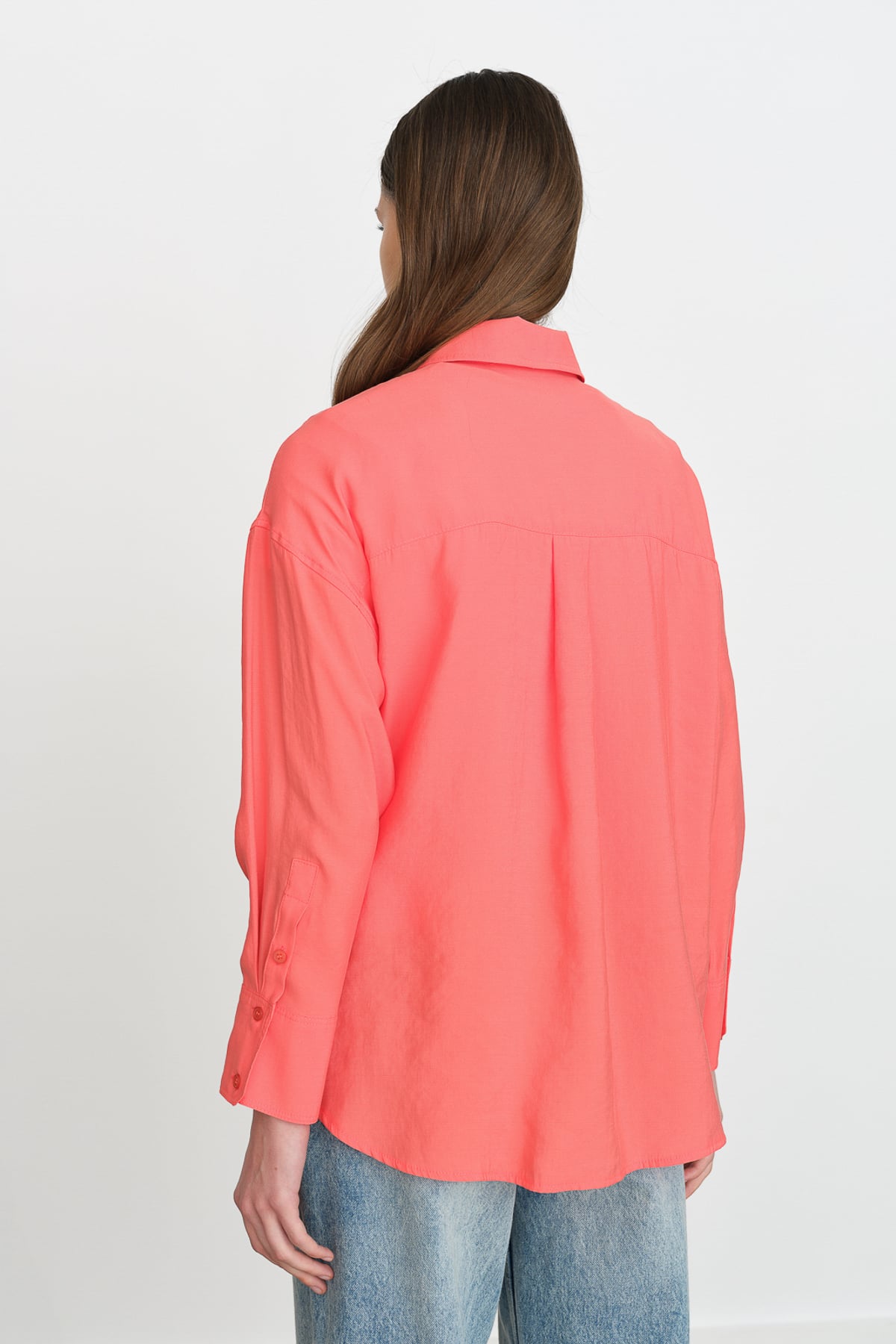 NİHAN Shirts Nihan Modal Basic Gömlek  Nar Çiçeği_modest