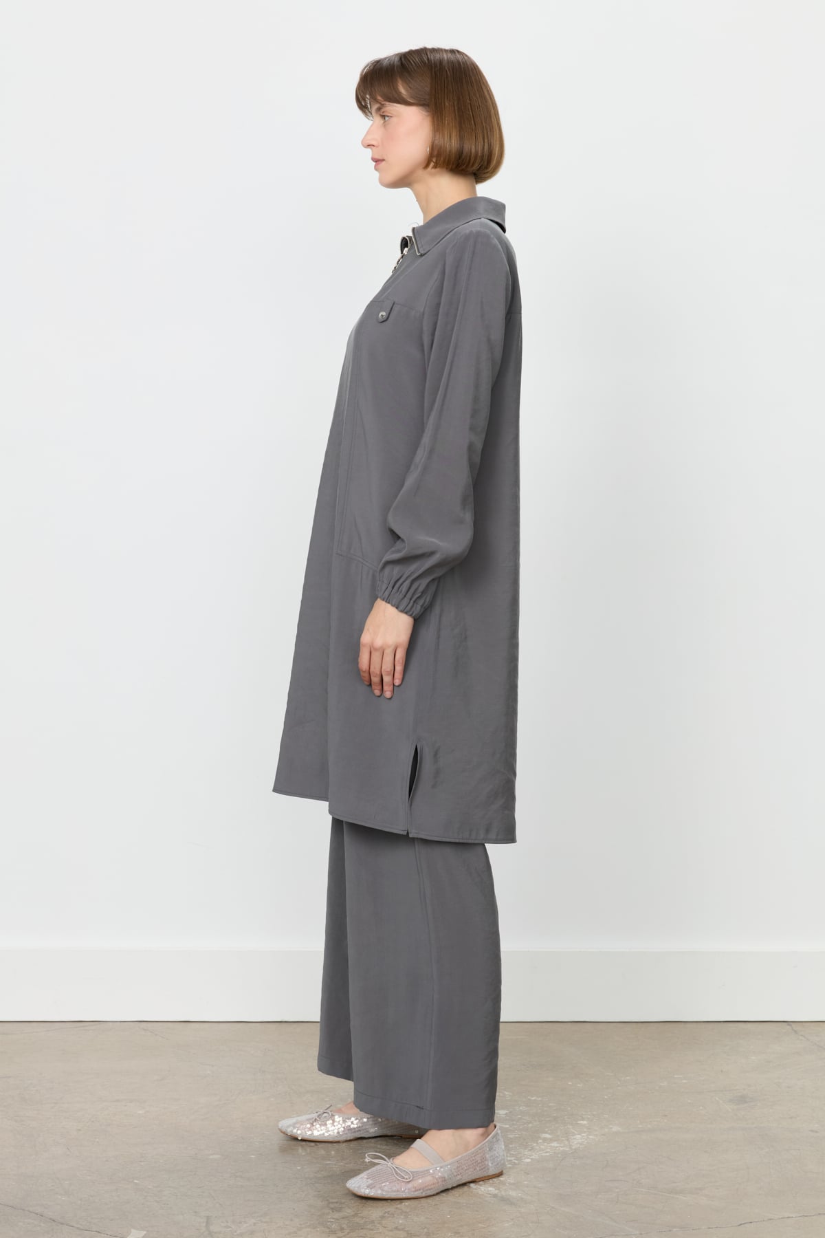 NİHAN Takım Nihan Modal Pantolon Tunik Takım  Füme_modest