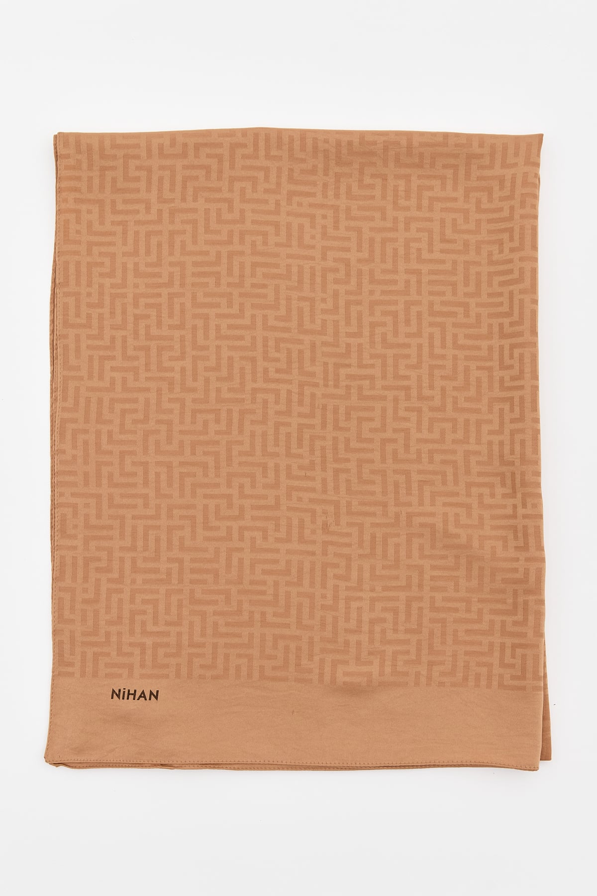 NİHAN Stil Şal Nihan Monogram Desen Şal  Camel_modest