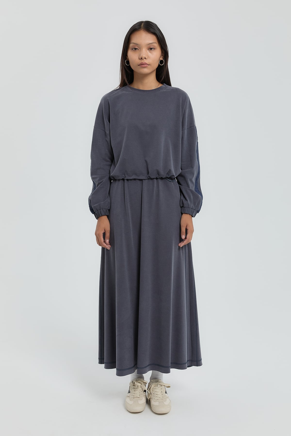 NİHAN Takım Nihan Örme Etek Bluz Takım  Lacivert_modest