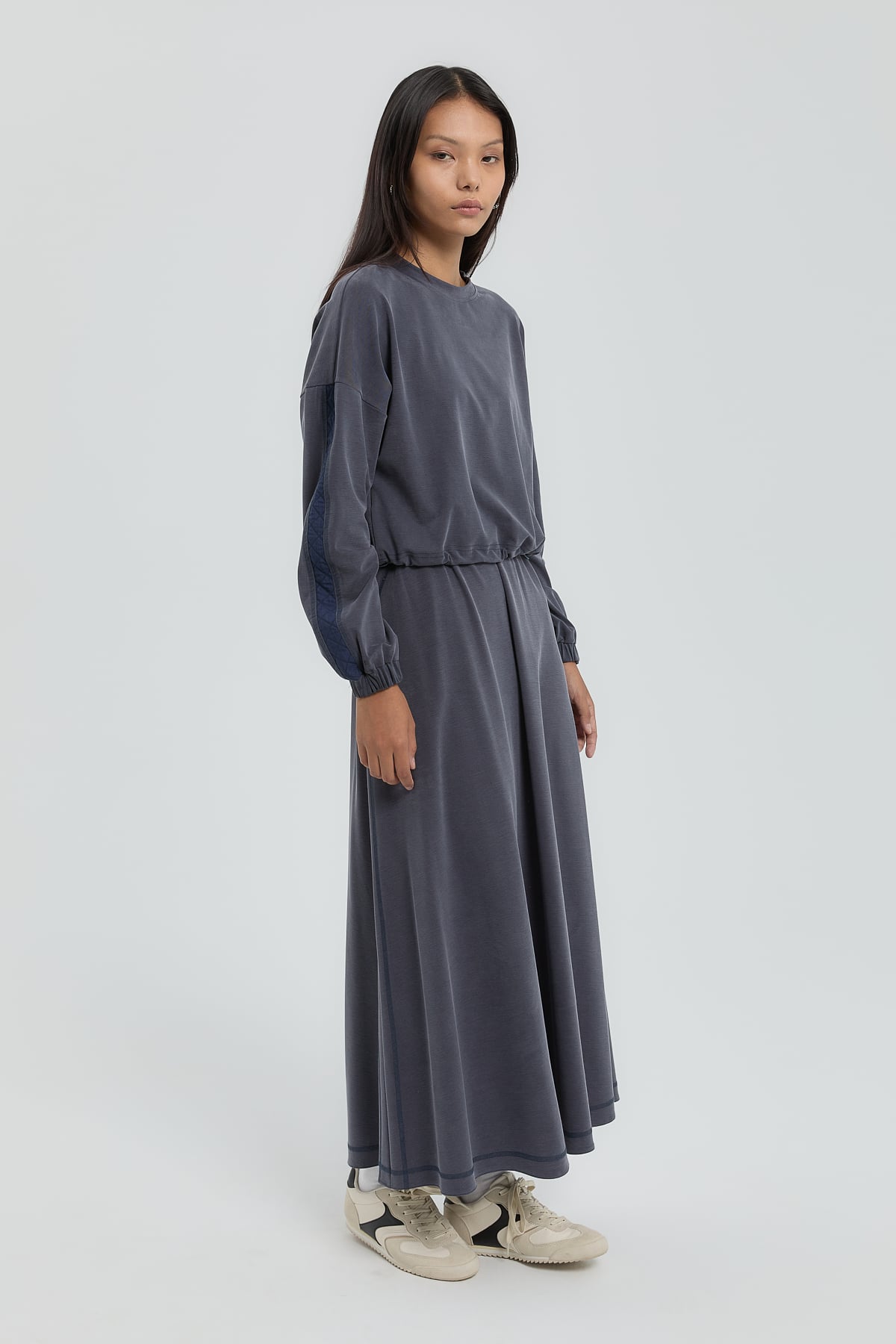 NİHAN Takım Nihan Örme Etek Bluz Takım  Lacivert_modest