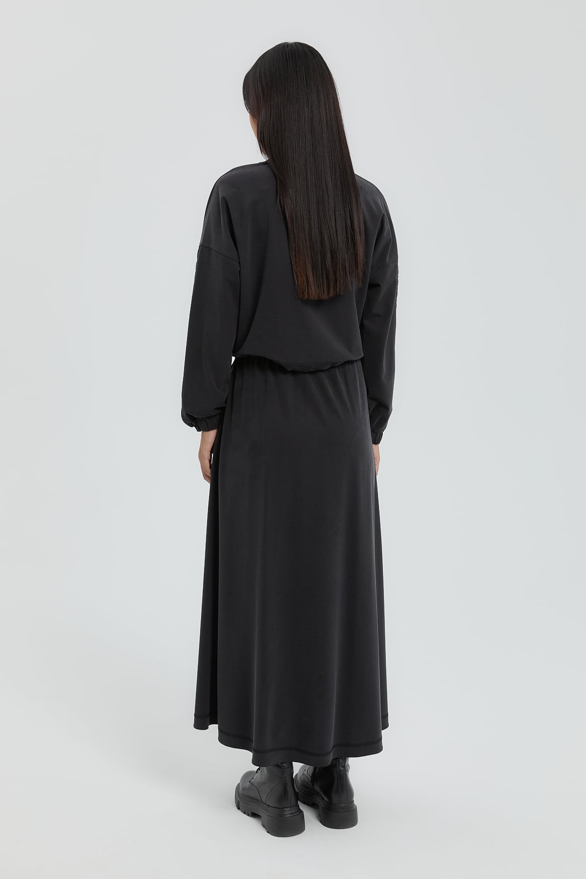 NİHAN Takım Nihan Örme Etek Bluz Takım  Siyah_modest