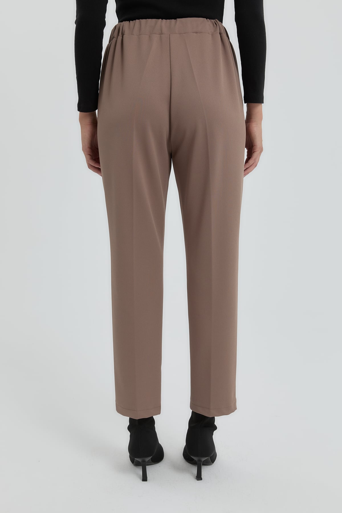 NİHAN Pants Nihan Örme Havuç Pantolon  Vizon_modest