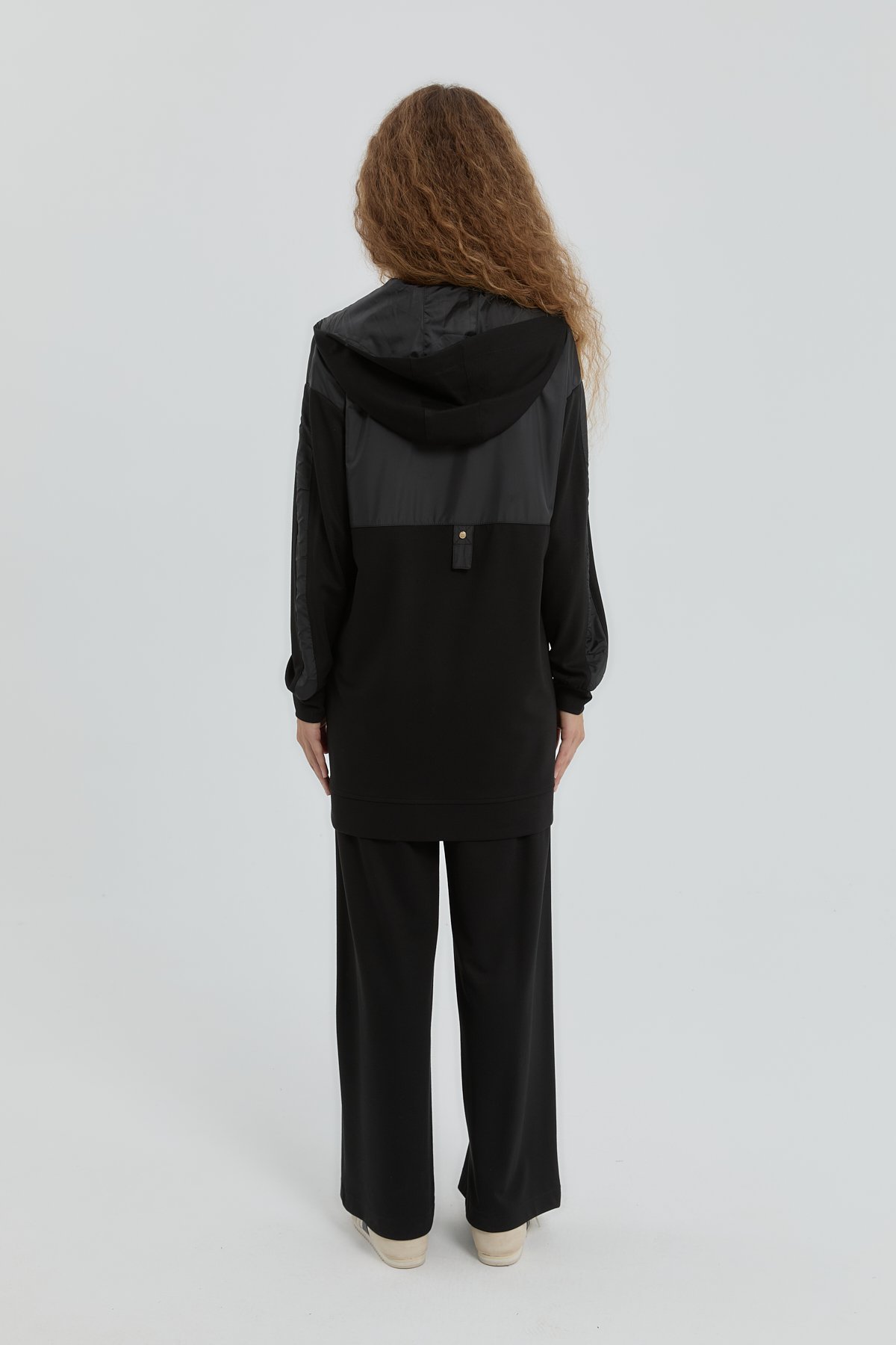 NİHAN Suits Nihan Örme Pantolon Tunik Takım  Siyah_modest